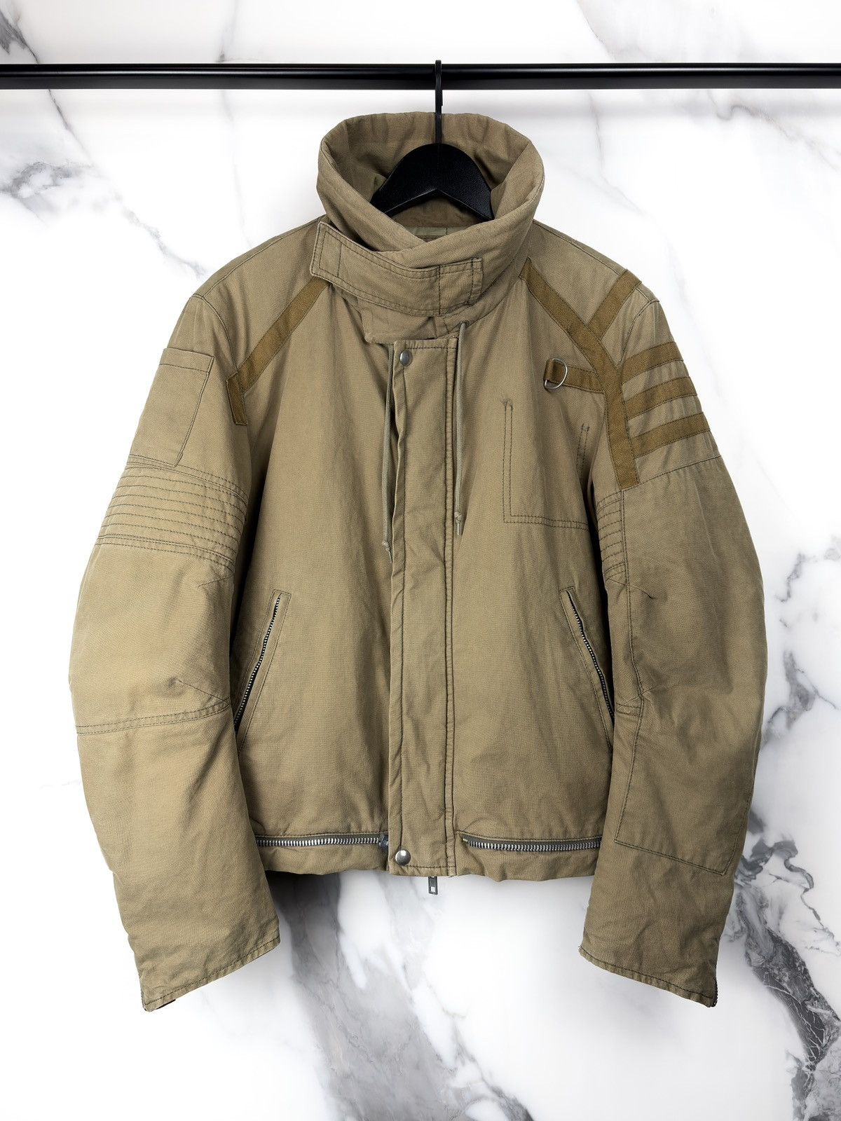 Helmut Lang AW99 Helmut Lang Astro Biker Bomber Jacket High Neck Size US S / EU 44-46 / 1 - 1 Thumbnail