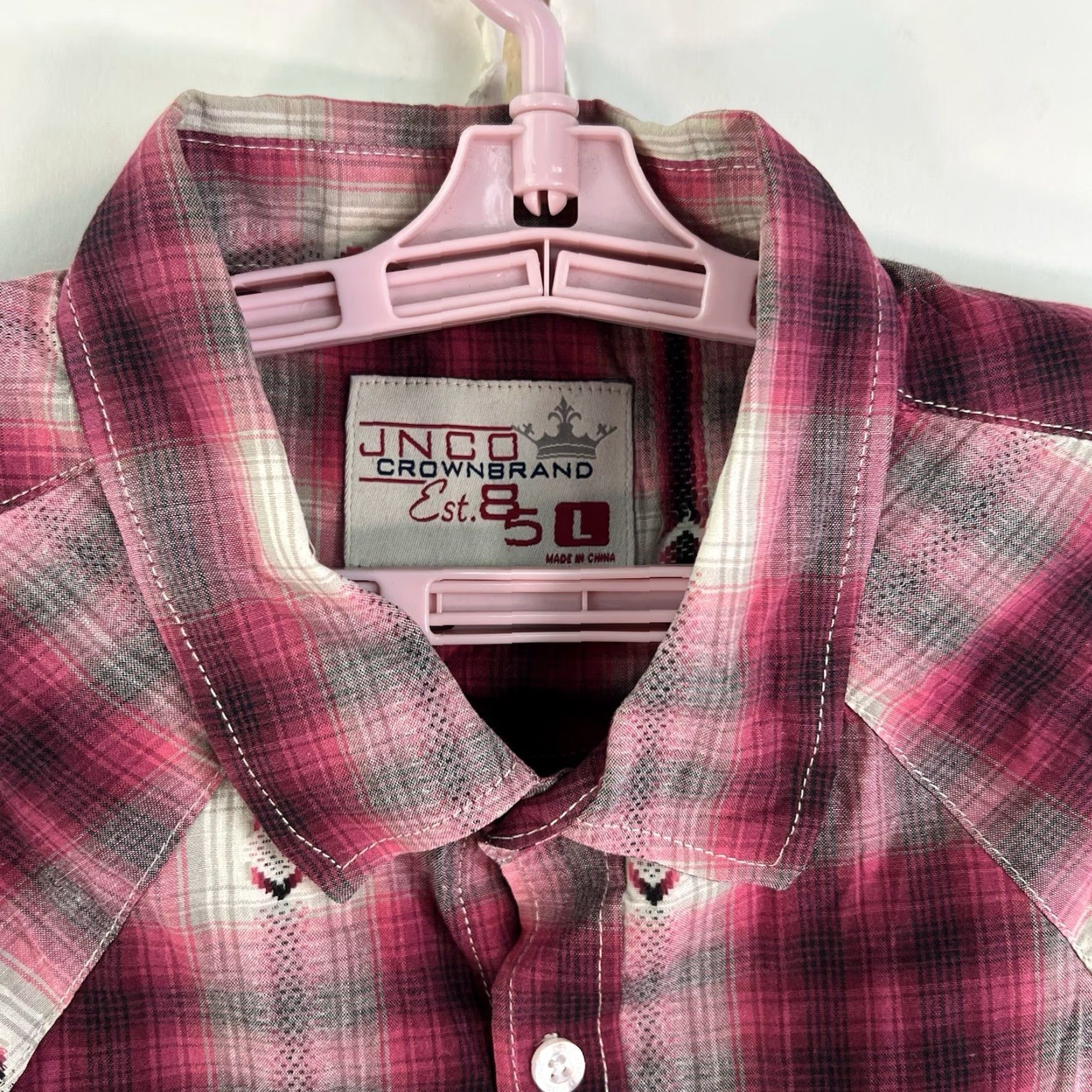 JNCO JNCO Plaid Western Button-Up Shirt Mens Size L Multicolor Casual Workwear Size US L / EU 52-54 / 3 - 3 Thumbnail