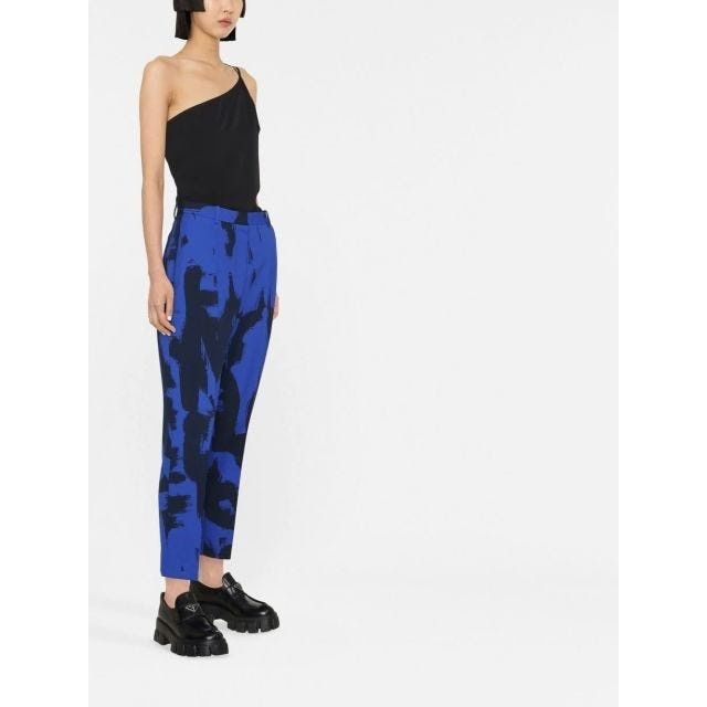 Alexander McQueen o1y0325 Pant in Blue & Black Size 27" / US 4 / IT 40 - 3 Thumbnail