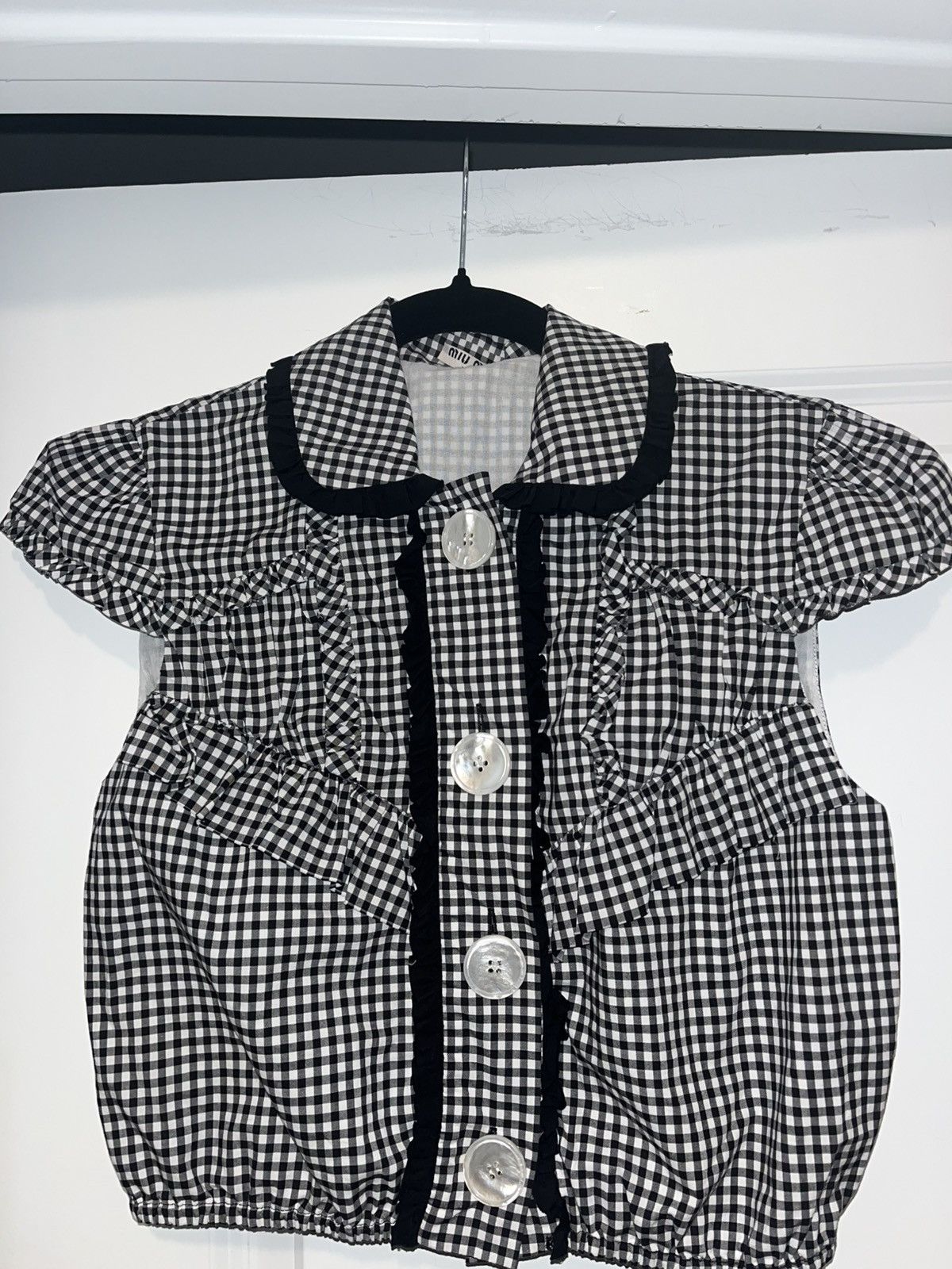 Miu Miu Miu miu Checkered Blouse Size XS / US 0-2 / IT 36-38 - 1 Thumbnail