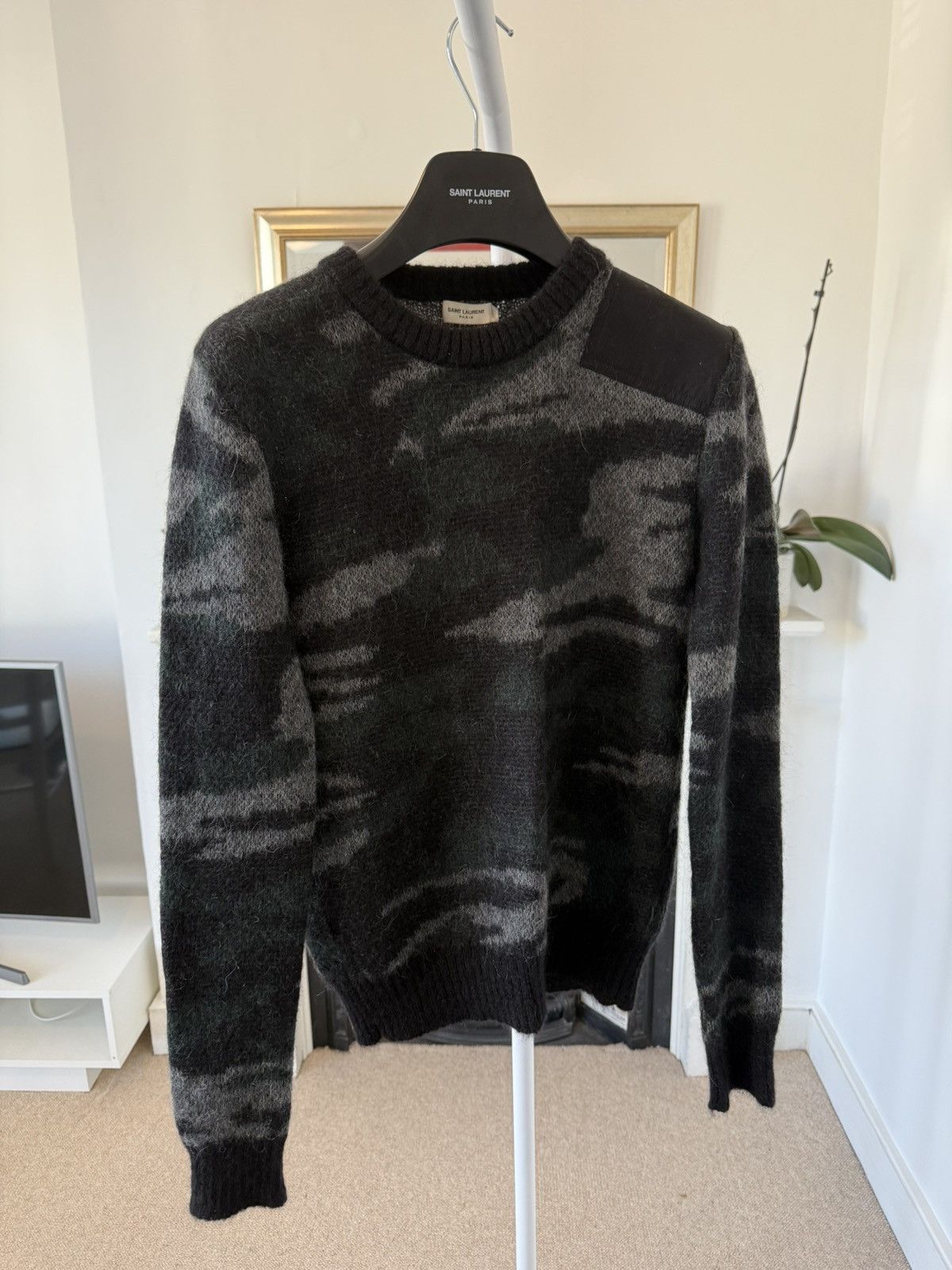 Hedi Slimane × Saint Laurent Paris FW16 Saint Laurent Camo Mohair Sweater Size US XS / EU 42 / 0 - 1 Thumbnail