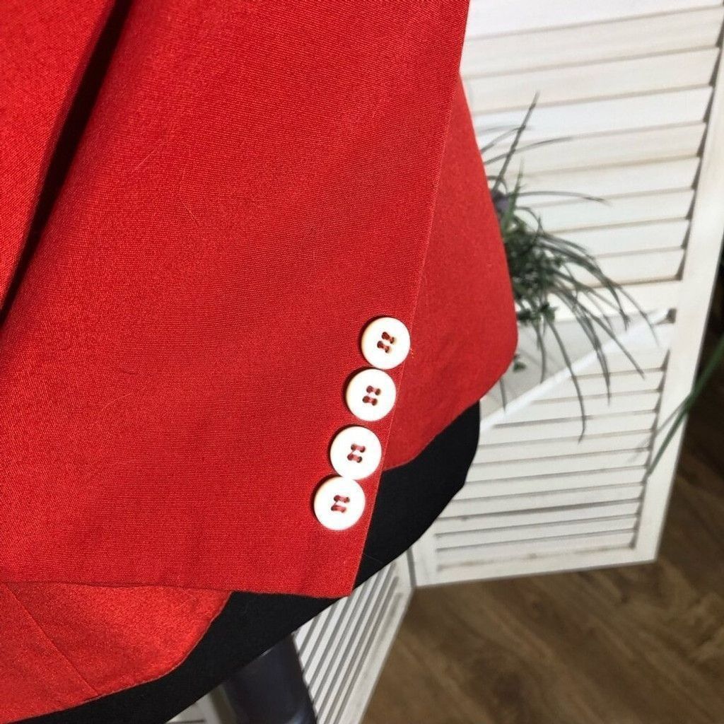 Evan Picone Evan Picone Blazer Tailored Jacket Linen Cotton Red Small Size S / US 4 / IT 40 - 8 Thumbnail