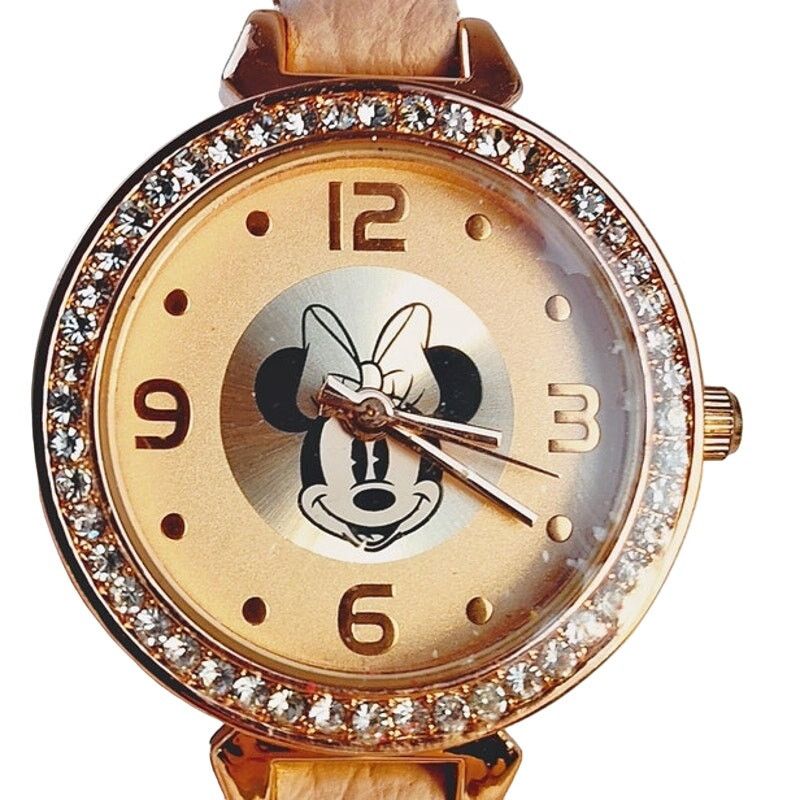 Disney Disney Minnie Mouse Rose Gold Watch White Rhinestones Size ONE SIZE - 1 Thumbnail
