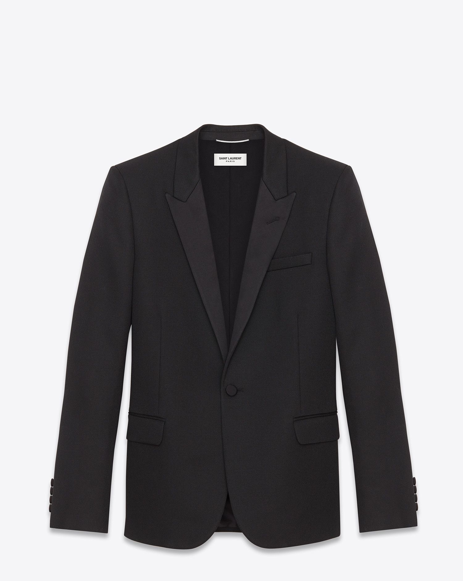Hedi Slimane × Saint Laurent Paris HEDI AW16 LE SMOKING JACKET IN GRAIN DE POUDRE WOOL Size 50R - 12 Thumbnail