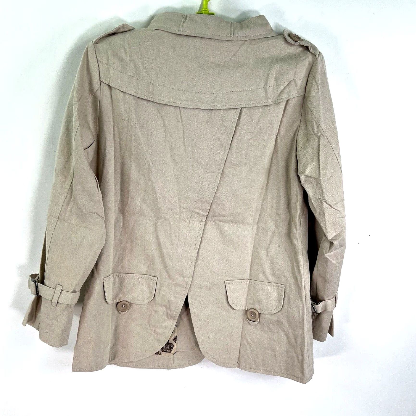 Max Mara Max Mara Double Breasted Trench Coat Womens Juniors Size L Beige Cotton Blend Lightweight Pockets Casual Designer Size L / US 10 / IT 46 - 6 Thumbnail