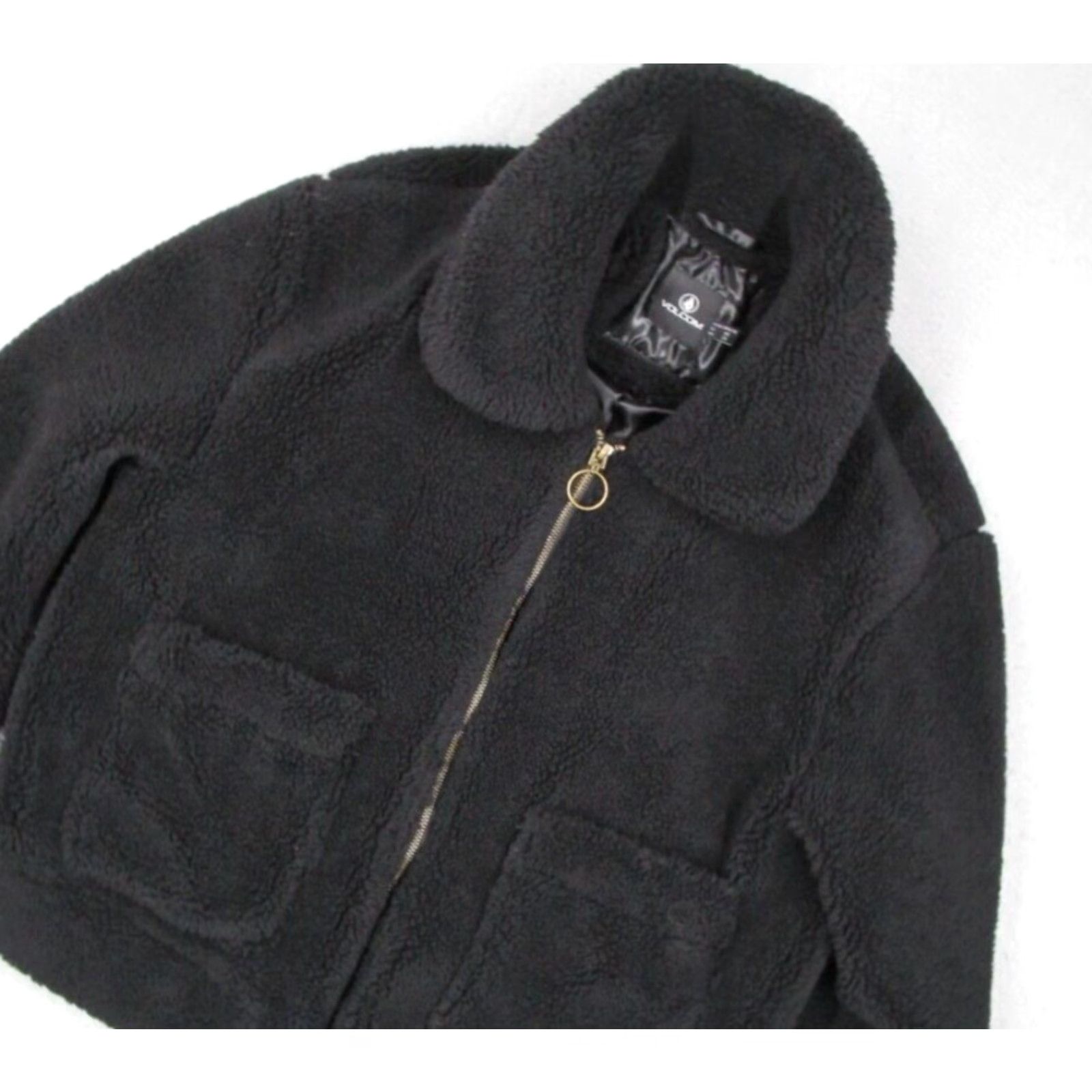 Volcom Volcom Jacket Women 16 Black Sherpa Fleece Full Zip Lined Fuzzy Gorpcore Size XXL / US 16-18 / IT 52-54 - 2 Thumbnail
