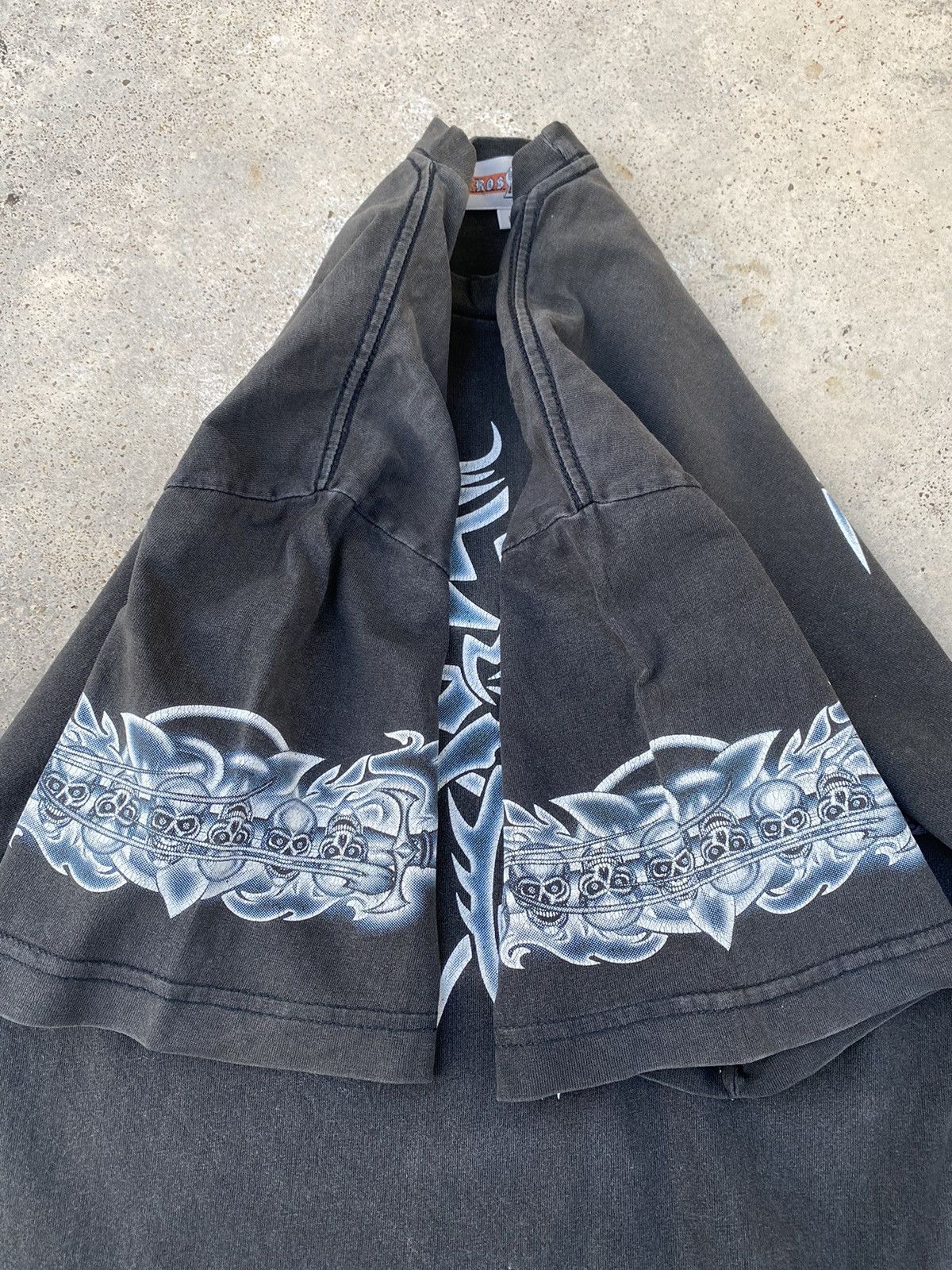 Affliction 2000s Cyber Skulls Blue Flames Jnco Styled Tees Size US L / EU 52-54 / 3 - 4 Thumbnail