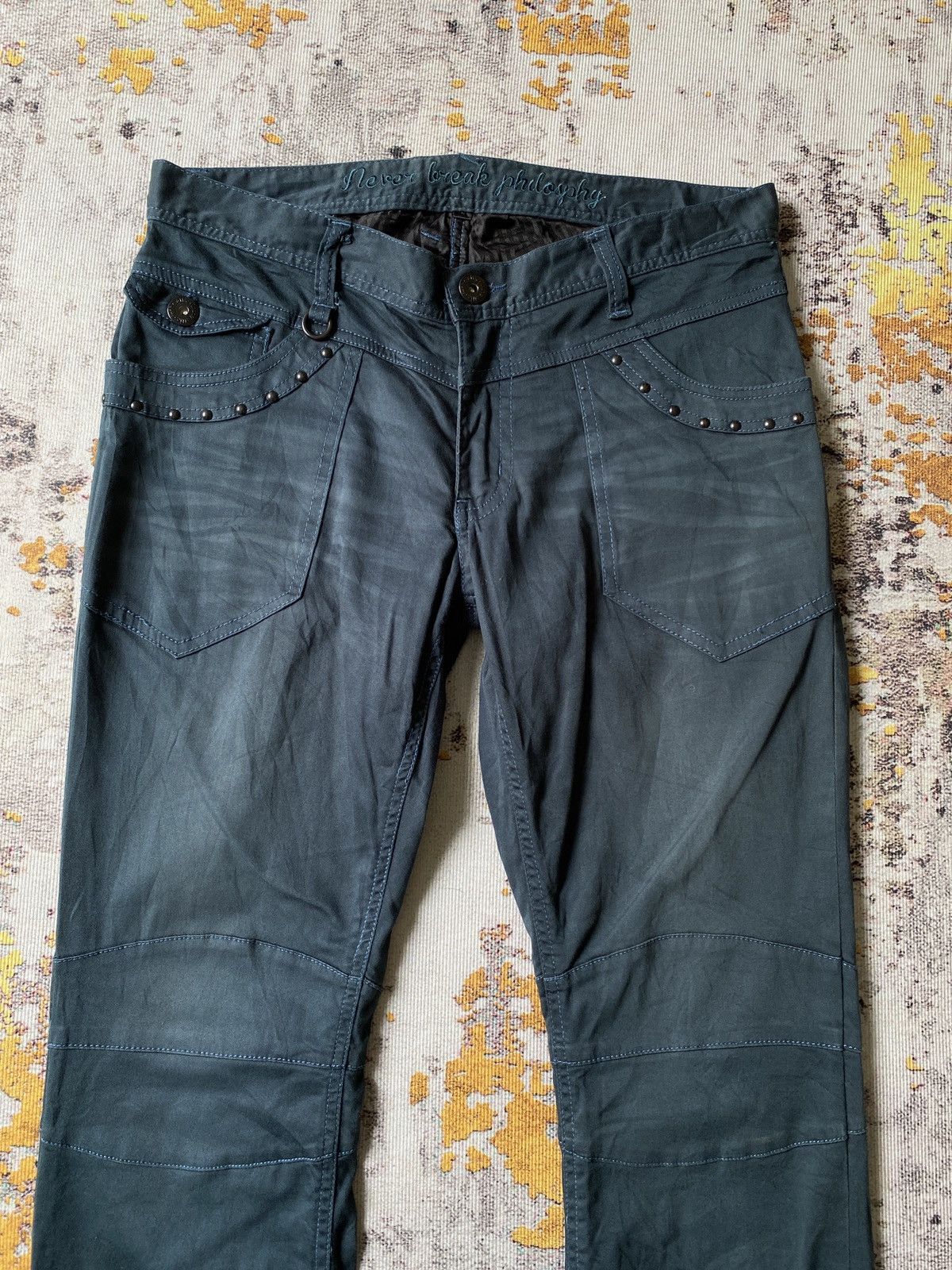 In The Attic In the Attic Claw Marks Design Dark Green Slim Flare Pant Size US 34 / EU 50 - 3 Thumbnail