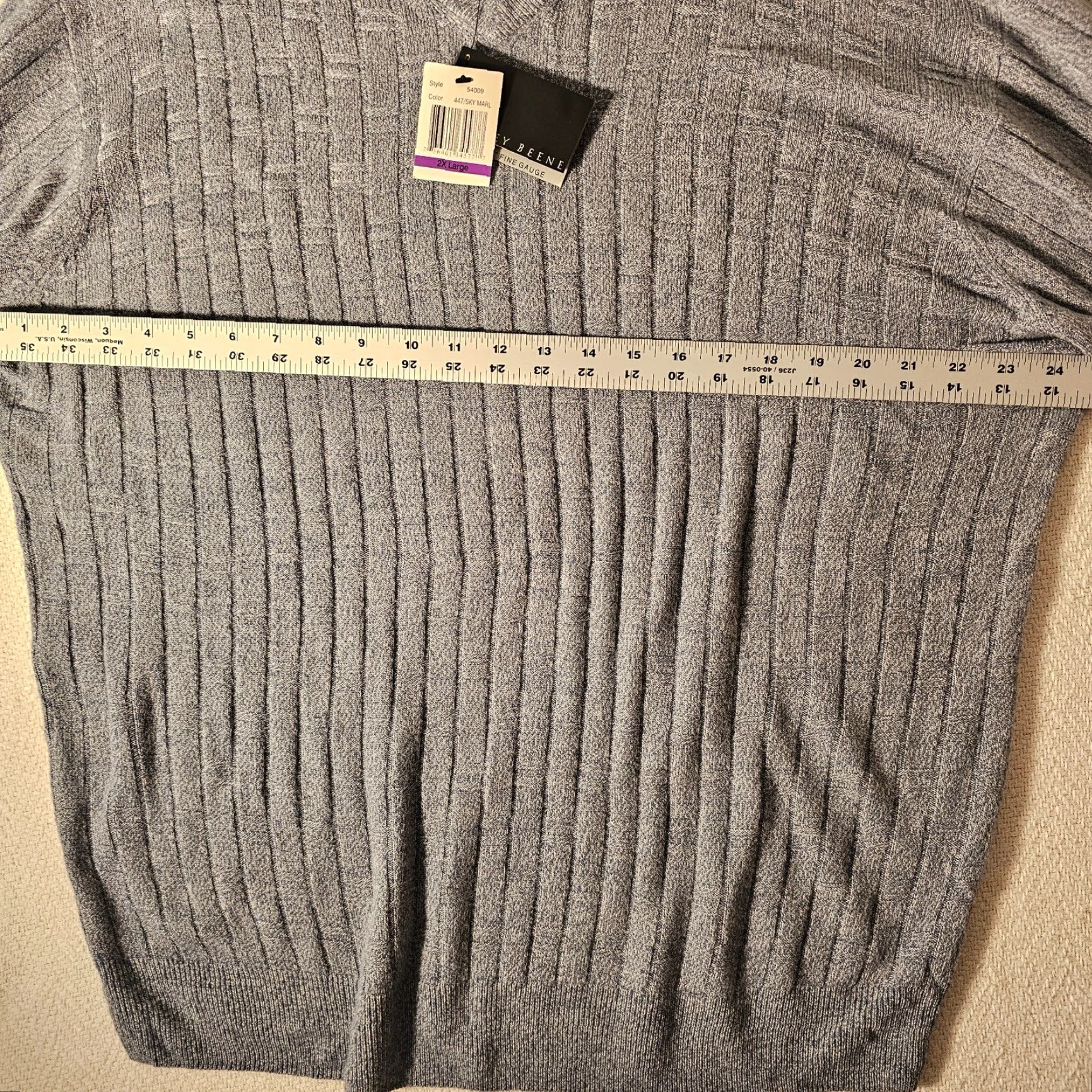 Geoffrey Beene Geoffrey Beene Sweater V-Neck 2XL Blue Knits Ribbed Trim Pullover Men Vintage No 90s Casual Dress Lightweight Knit Top Size US XXL / EU 58 / 5 - 5 Thumbnail