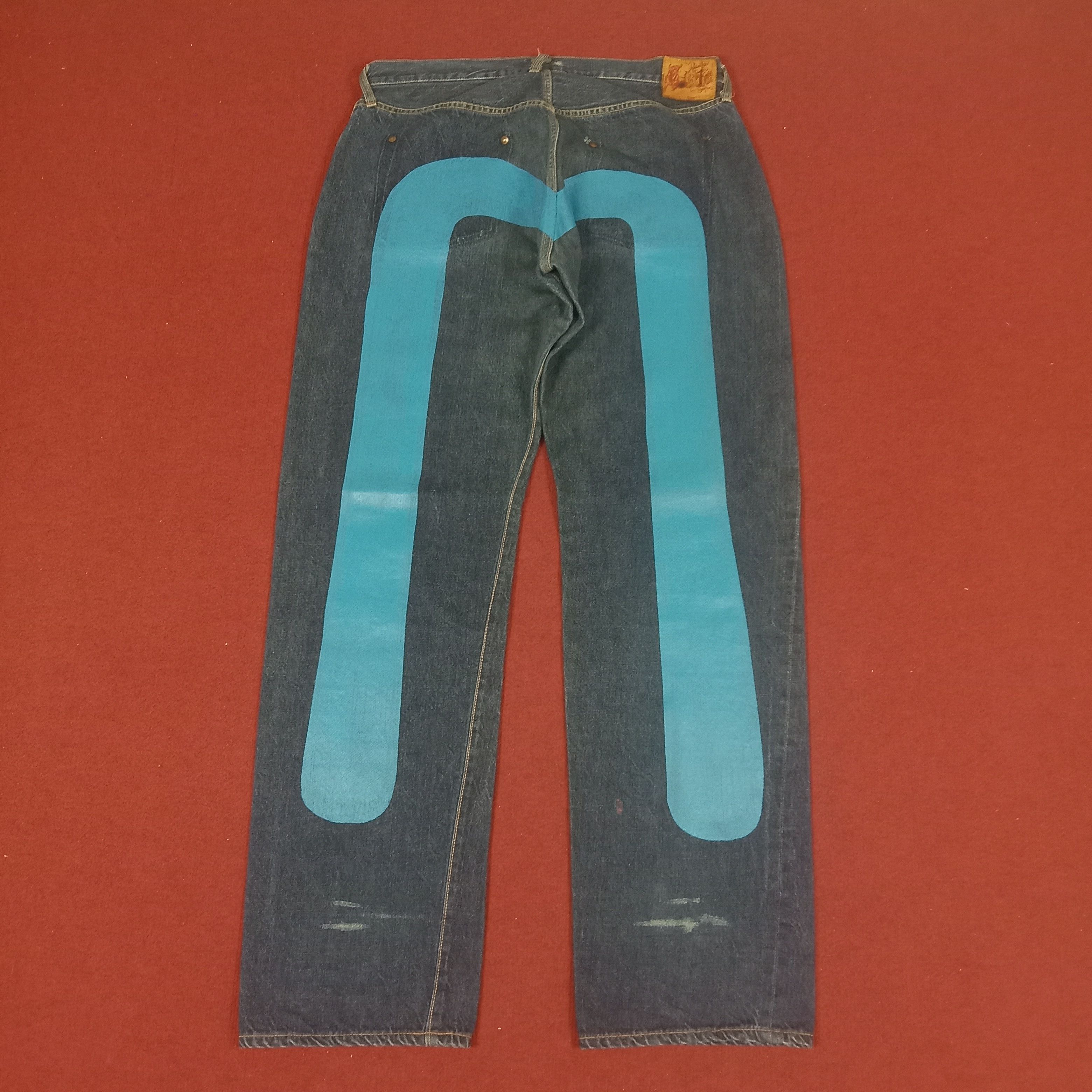 Evisu × Japanese Brand × Vintage Evis Streetwear Skater Custom Daicock Style Jeans Size US 35 - 1 Thumbnail