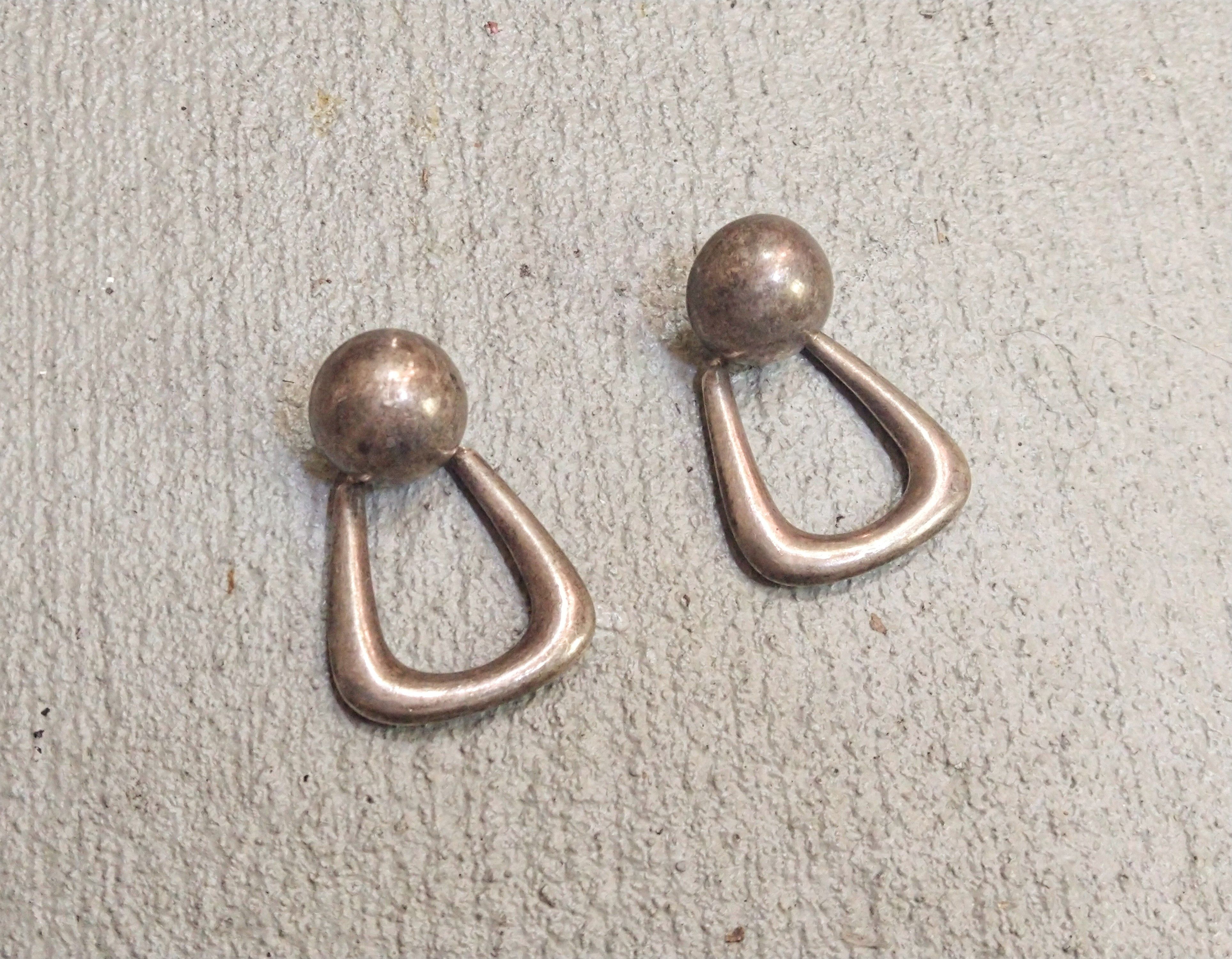 Jewelry Vintage Sterling Silver Earrings Mid Century Modern Mexico Size ONE SIZE - 1 Thumbnail
