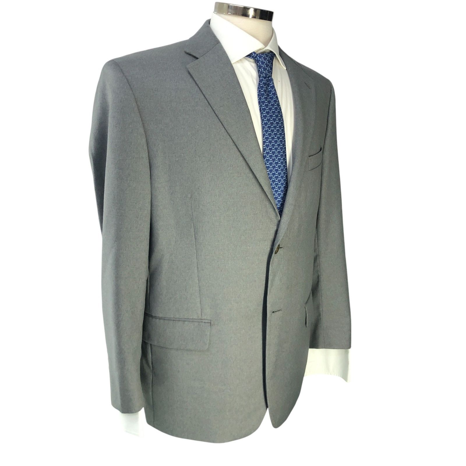 Paul Fredrick Paul Fredrick Size 42S Blazer Sport Coat Gray Brass Buttons Size 42S - 12 Thumbnail