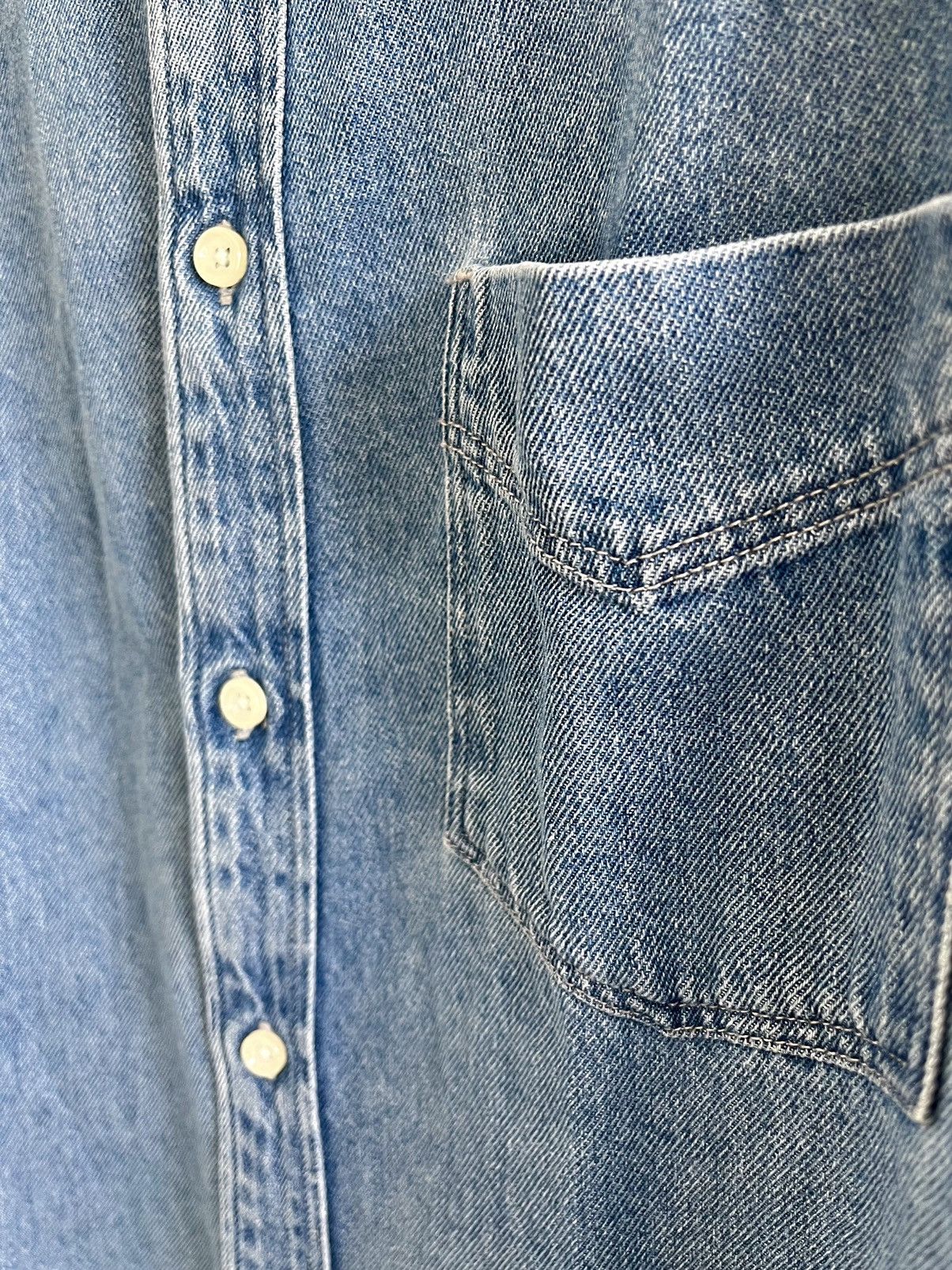 Zara Slim fit casual shirt denim blue vintage style Size US L / EU 52-54 / 3 - 7 Thumbnail