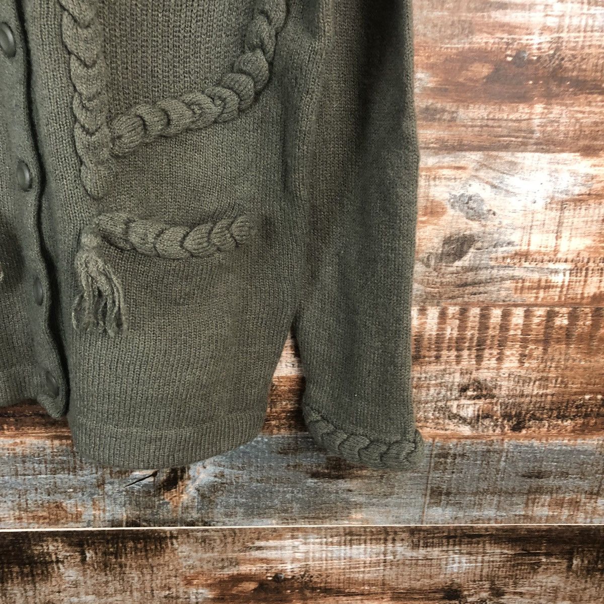 Homespun Knitwear × Japanese Brand DL Lemarais Green Cardigan Knitwear #C585 Size US M / EU 48-50 / 2 - 8 Thumbnail