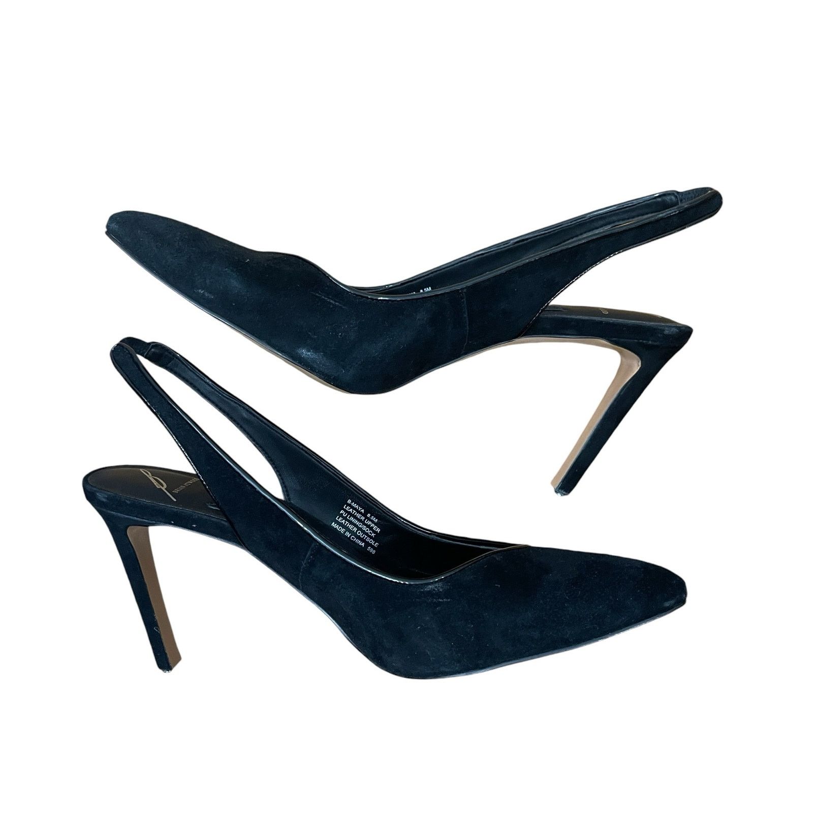 Brian Atwood Brian Atwood Maya Black Suede Slingback Heel Size 8.5 Size US 8.5 / IT 38.5 - 9 Thumbnail