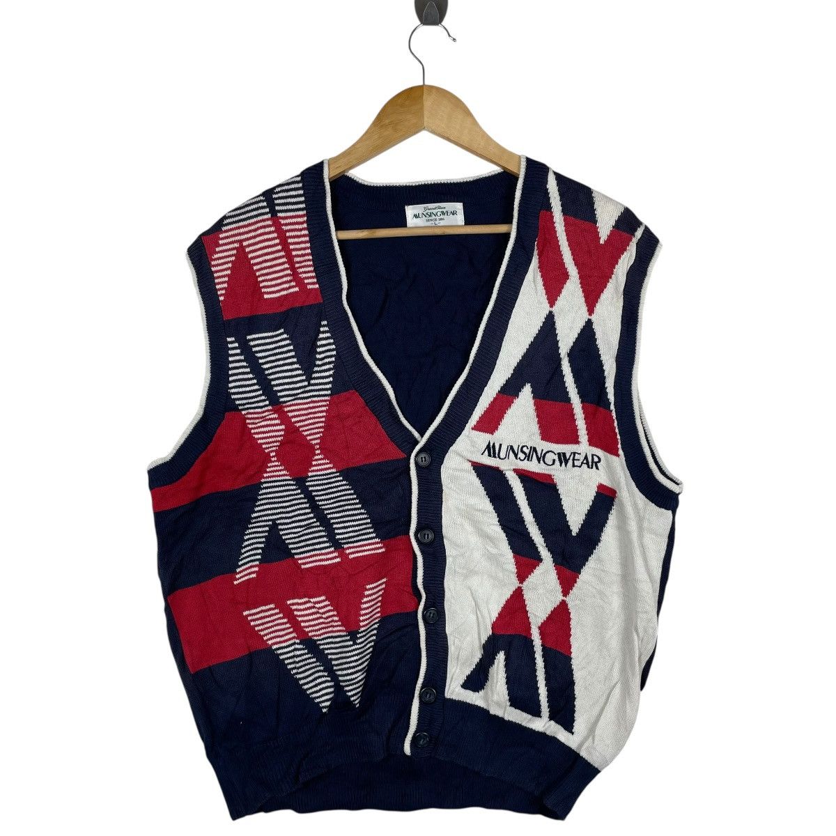 Vintage Vintage 90s Munsingwear Japan Cardigan Knitwear Sweater Size US L / EU 52-54 / 3 - 2 Thumbnail