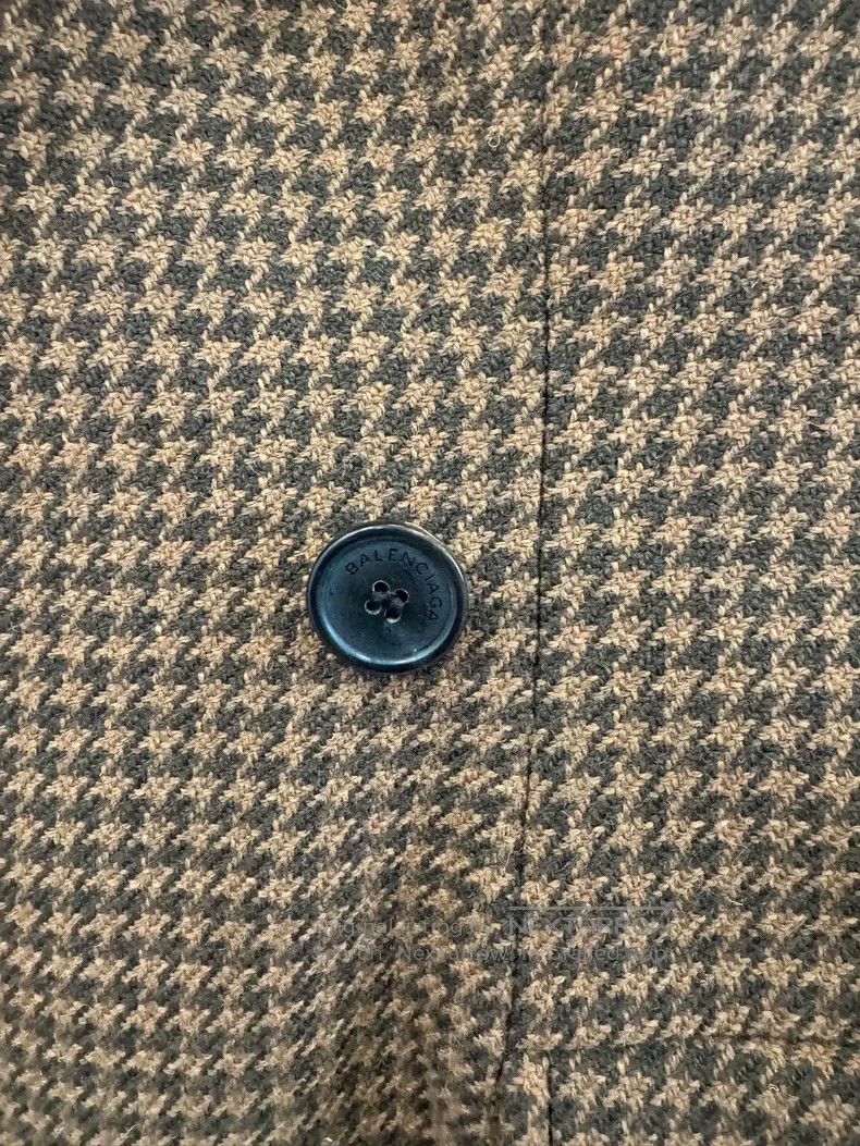 Balenciaga Balenciaga Brown Houndstooth Women's Wool Double Breasted Size XS / US 0-2 / IT 36-38 - 4 Thumbnail