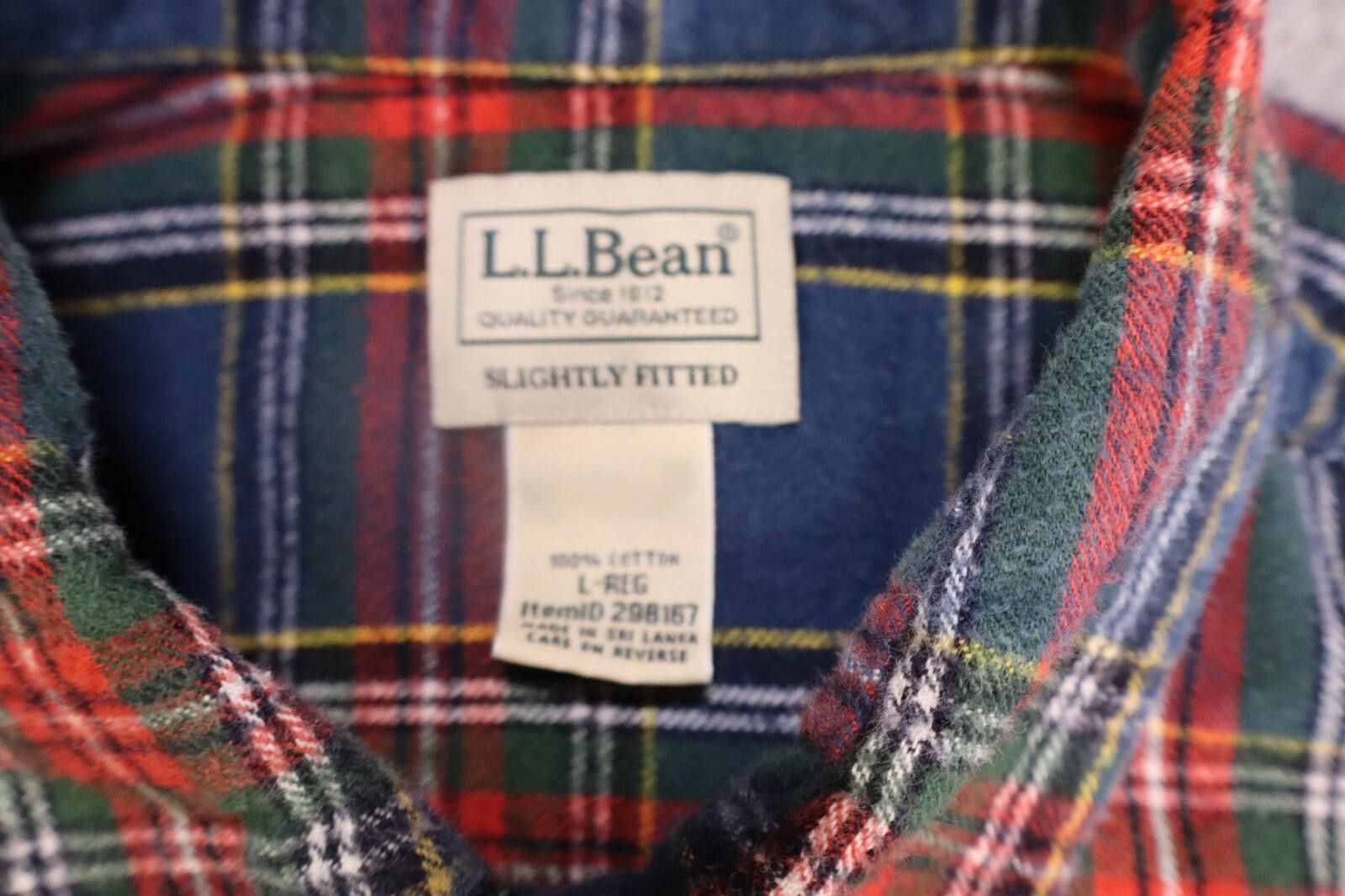 L.L. Bean L.L Bean Scotch Flannel Shirt Men Large Blue Plaid Button Size US L / EU 52-54 / 3 - 3 Thumbnail