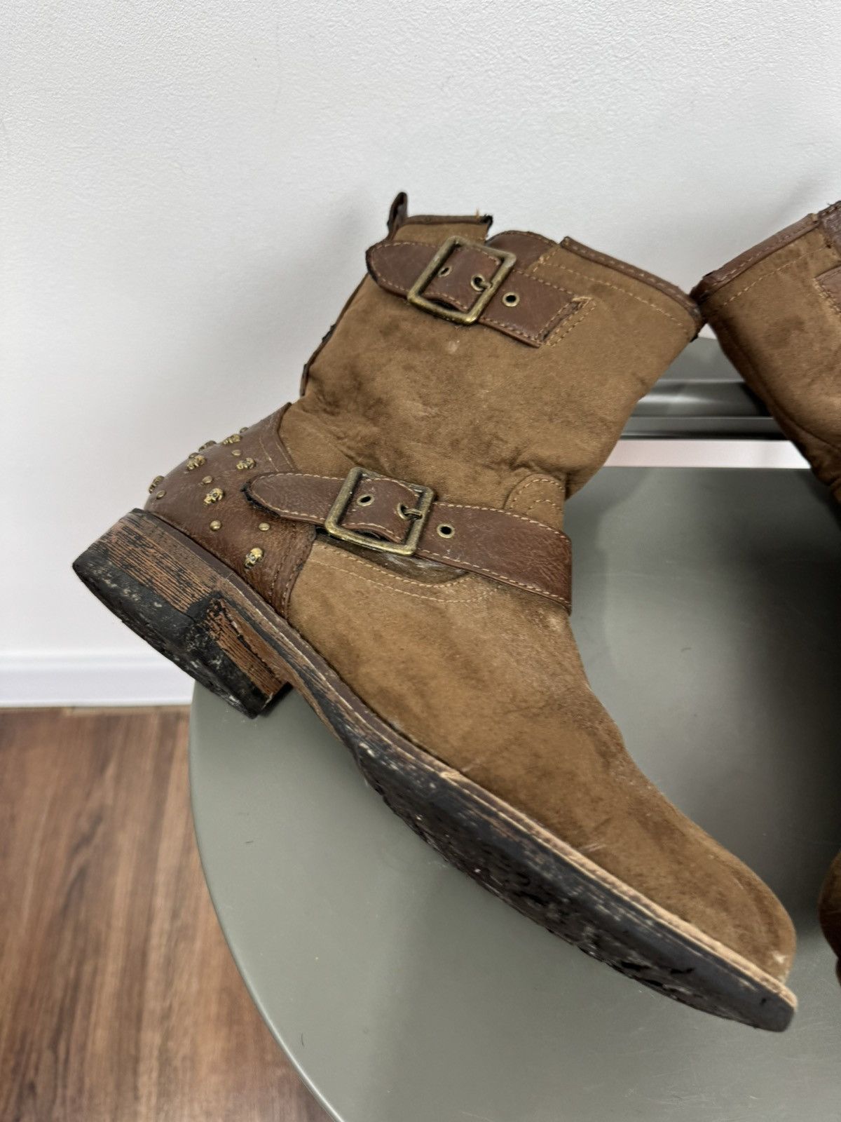 Other Vintage Distressed Avant Garde Buckle Ankle Boots Size EU 39 Size US 8 / IT 38 - 2 Thumbnail