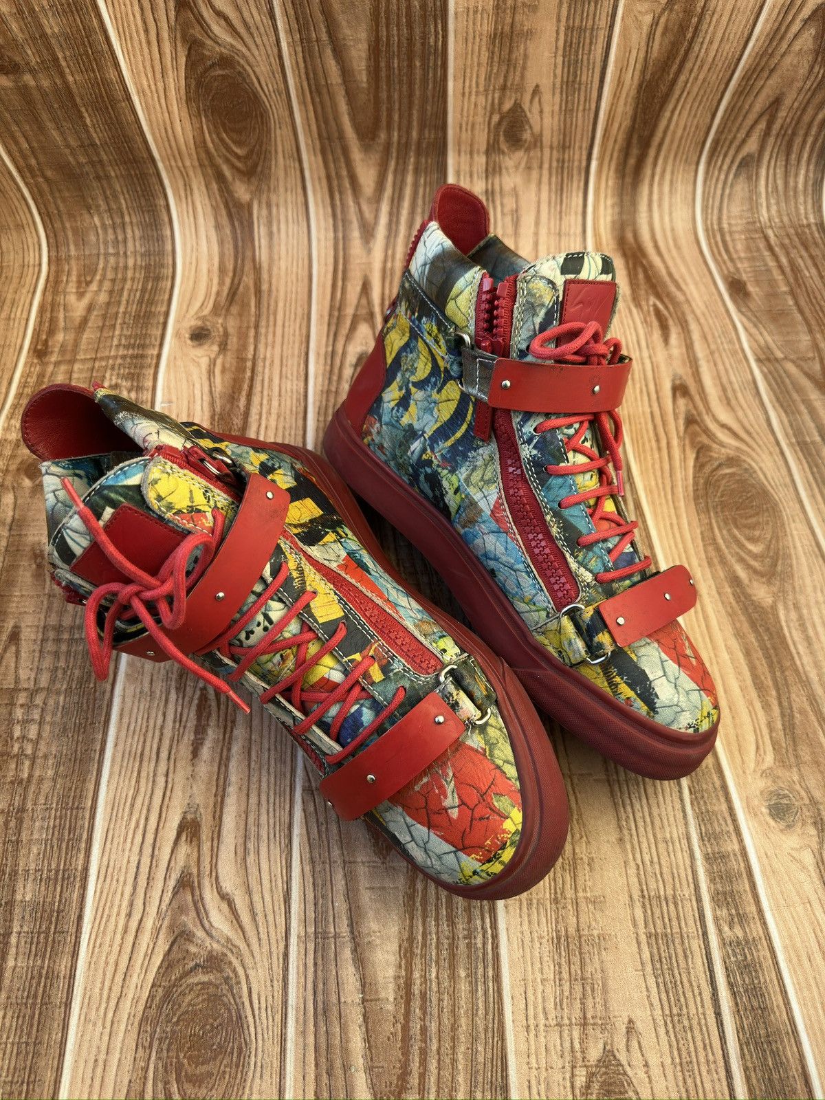 Giuseppe Zanotti Giuseppe Zanotti Denny Neon High Top Sneaker Size US 9 / EU 42 - 12 Thumbnail