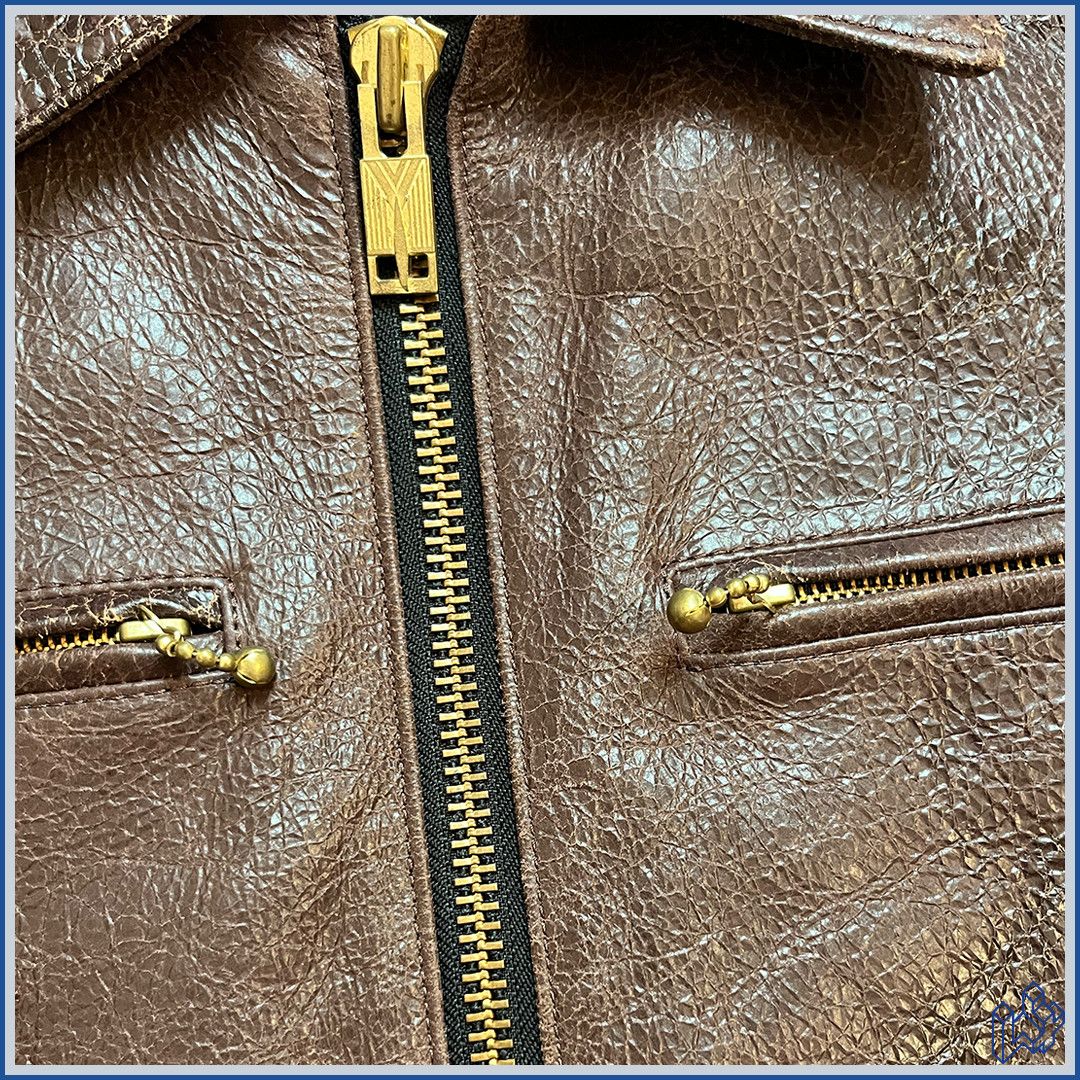 Blackmeans Blackmeans brown leather cracked jacket Size US M / EU 48-50 / 2 - 5 Thumbnail