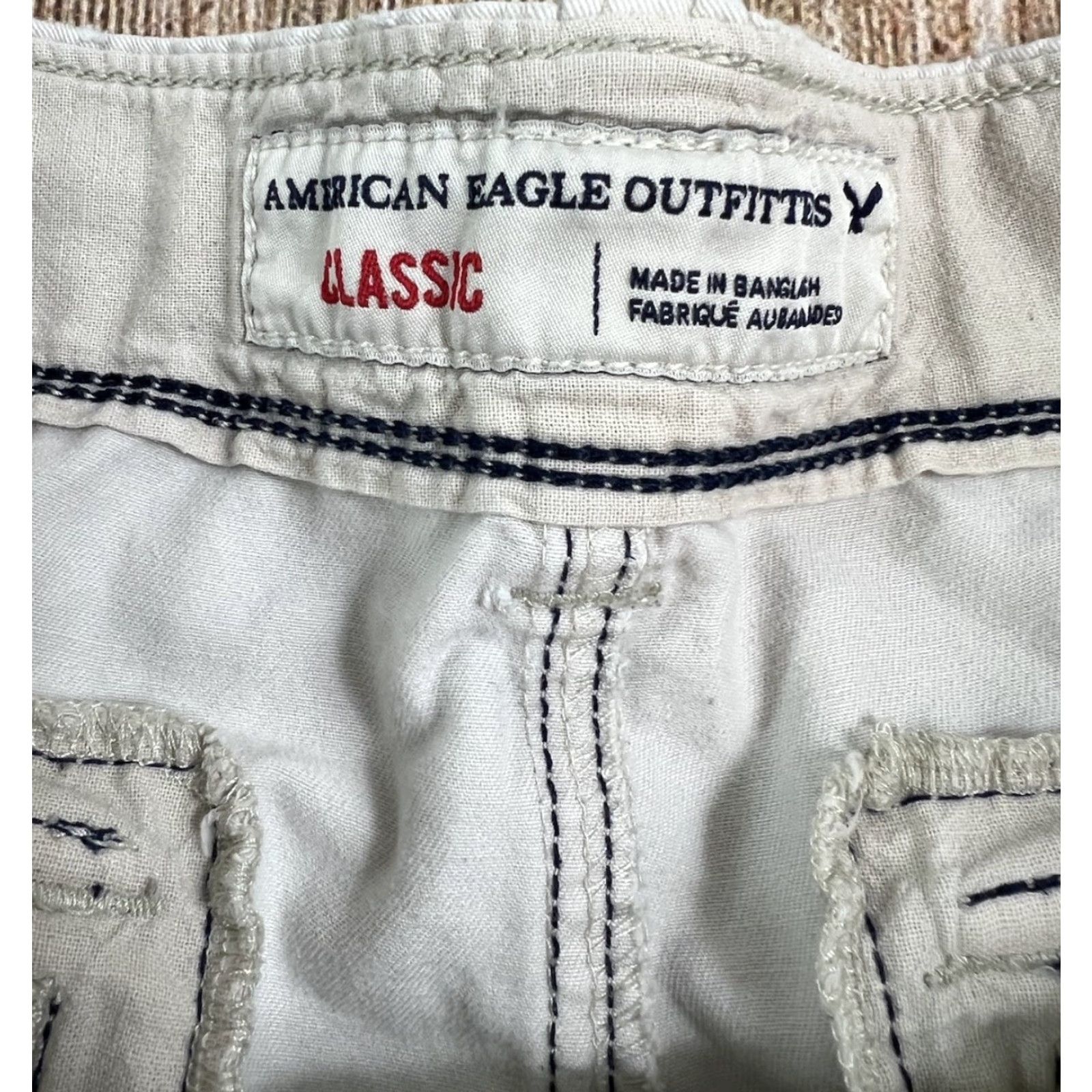 American Eagle Outfitters Mens American Eagle Shorts White 31 Cargo Classic Regular Size US 31 - 3 Thumbnail