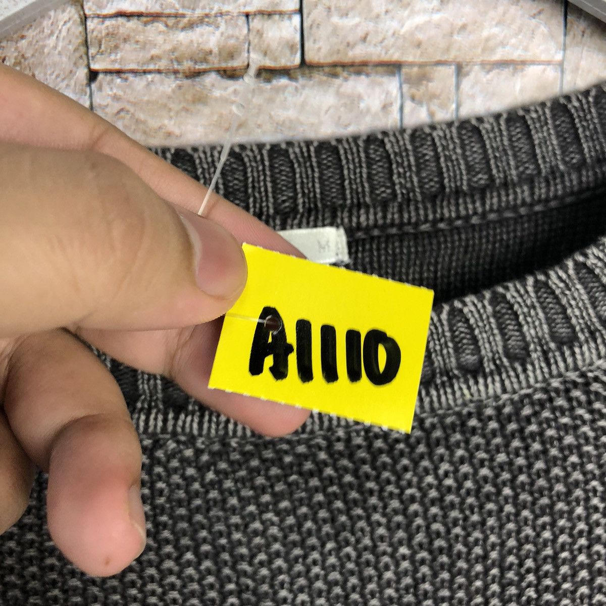 GU × Homespun Knitwear × Japanese Brand GU Grey faded cable Knitwear #A1110 Size US S / EU 44-46 / 1 - 11 Thumbnail