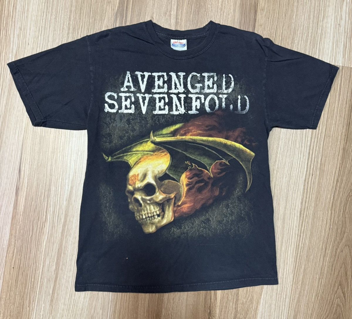 Band Tees Vintage Avenged Sevenfold T Shirt Mens Deathbat Skull Band Size US M / EU 48-50 / 2 - 1 Thumbnail