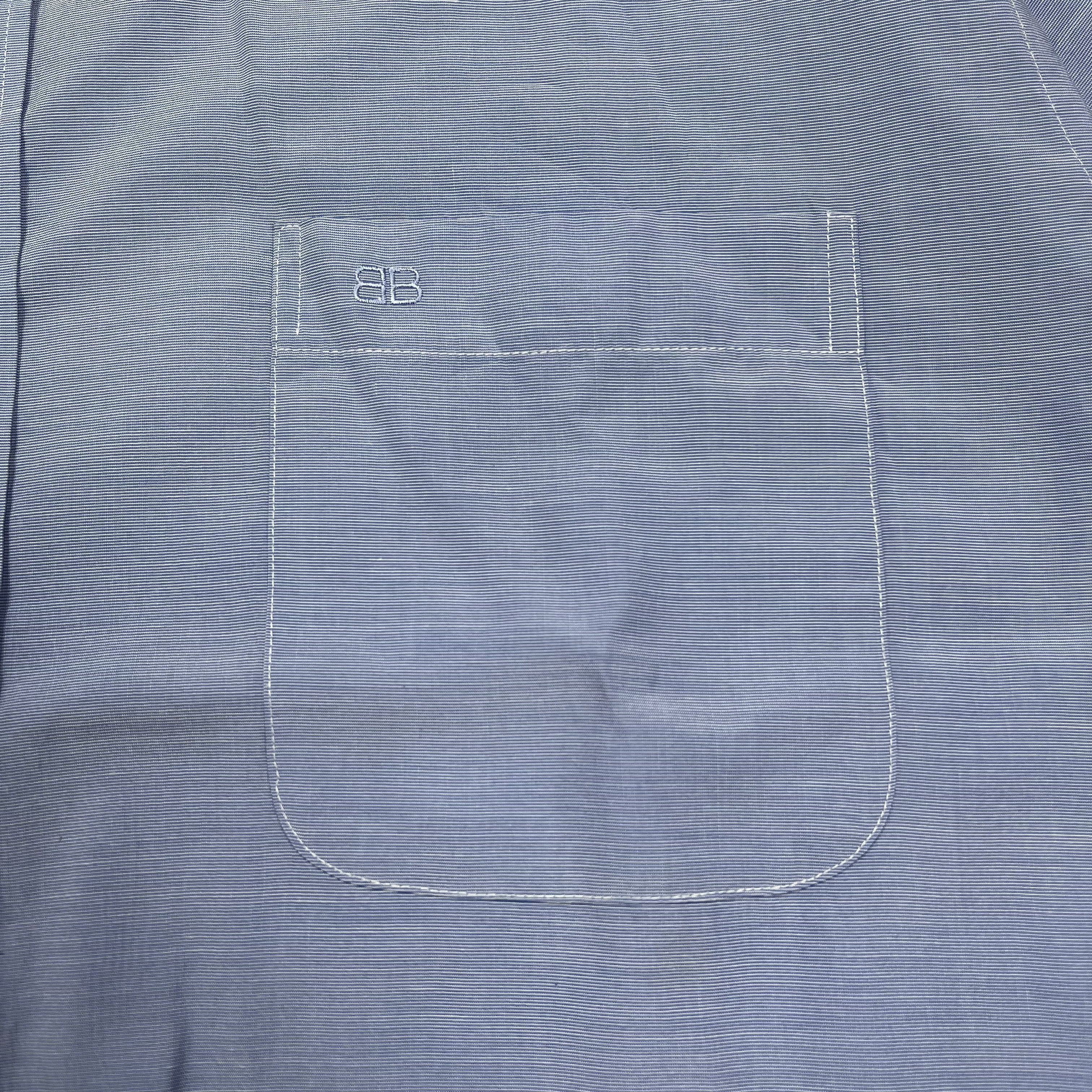 Balenciaga Balenciaga BB Logo Pocket Button Up Shirt Size US XL / EU 56 / 4 - 4 Thumbnail