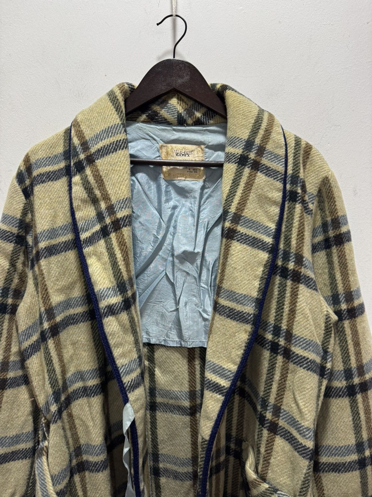 Japanese Brand × Vintage JAPANESE DESIGN LARVAL NOVA CHECK STYLE LONG JACKET Size L / US 10 / IT 46 - 3 Thumbnail