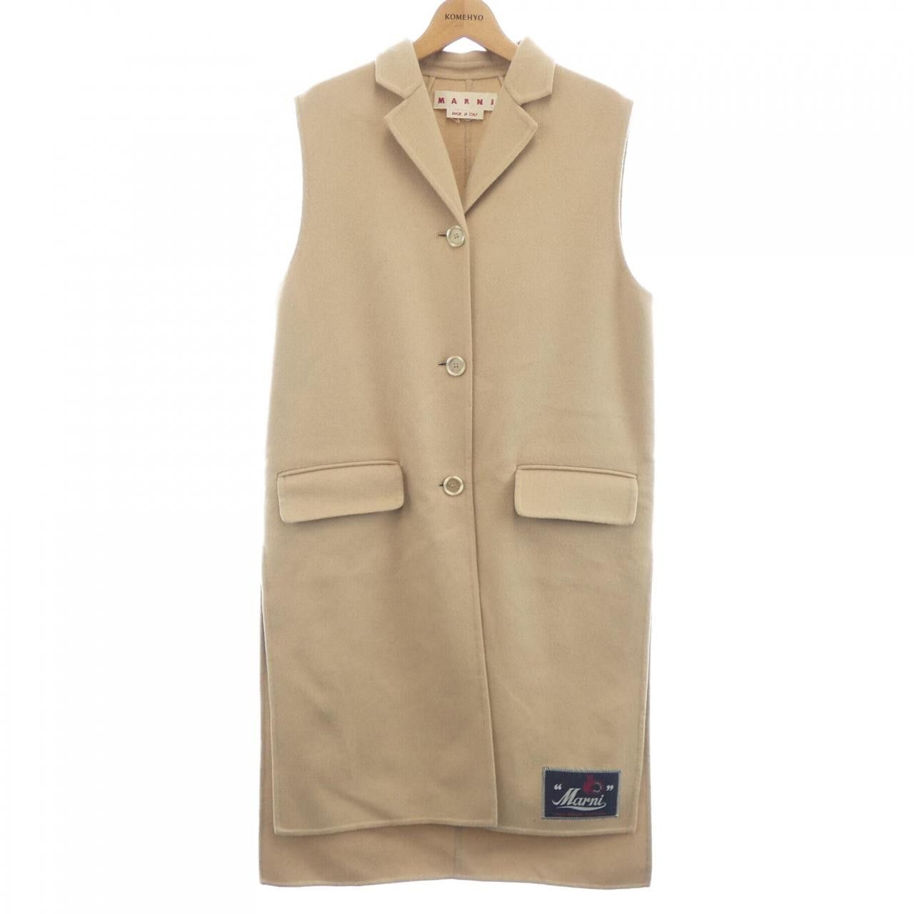 Marni Marni Marni Cashmere Blend Long Vest Textile Outerwear GLMA0073K0 DUTY FREE for USA Size ONE SIZE - 1 Thumbnail