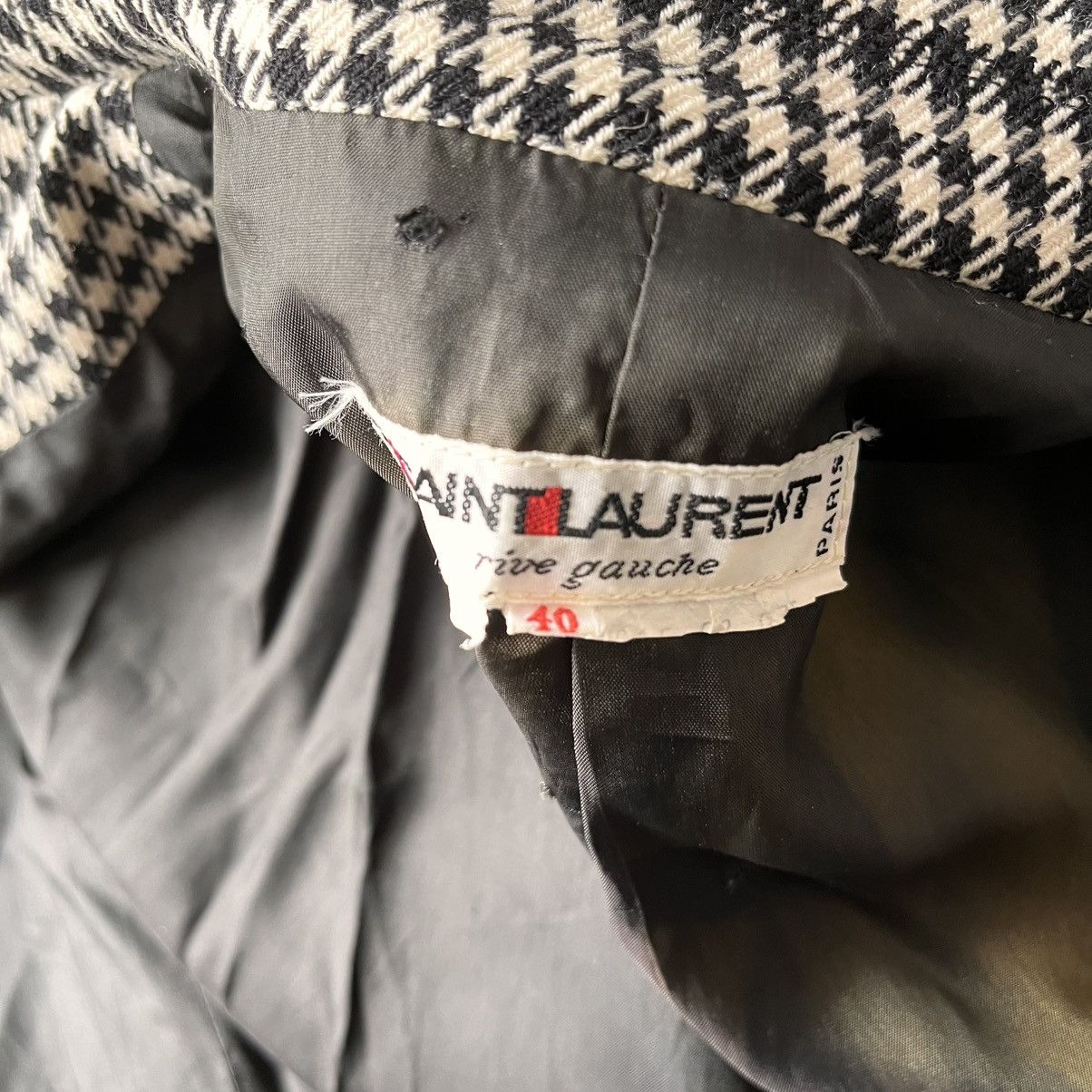 Yves Saint Laurent Yves Saint Laurent Vintage Houndstooth Over Coat Size M / US 6-8 / IT 42-44 - 6 Thumbnail