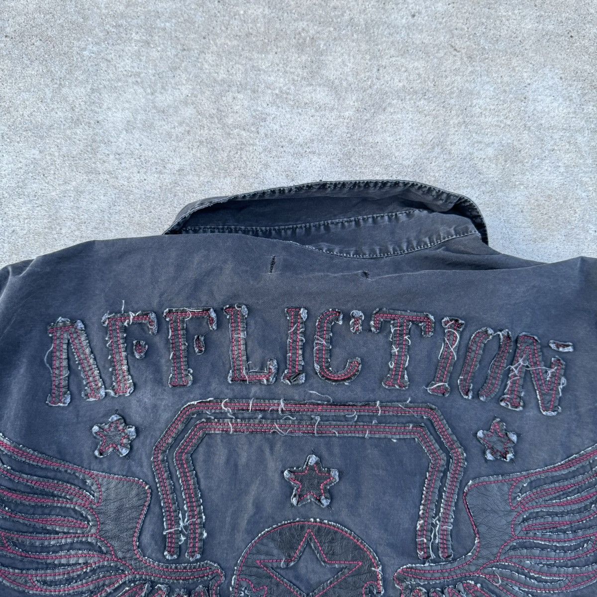 Affliction × JNCO Vintage Y2K Black Grunge Affliction AOP Button Up Baggy XXL Size US XXL / EU 58 / 5 - 3 Thumbnail