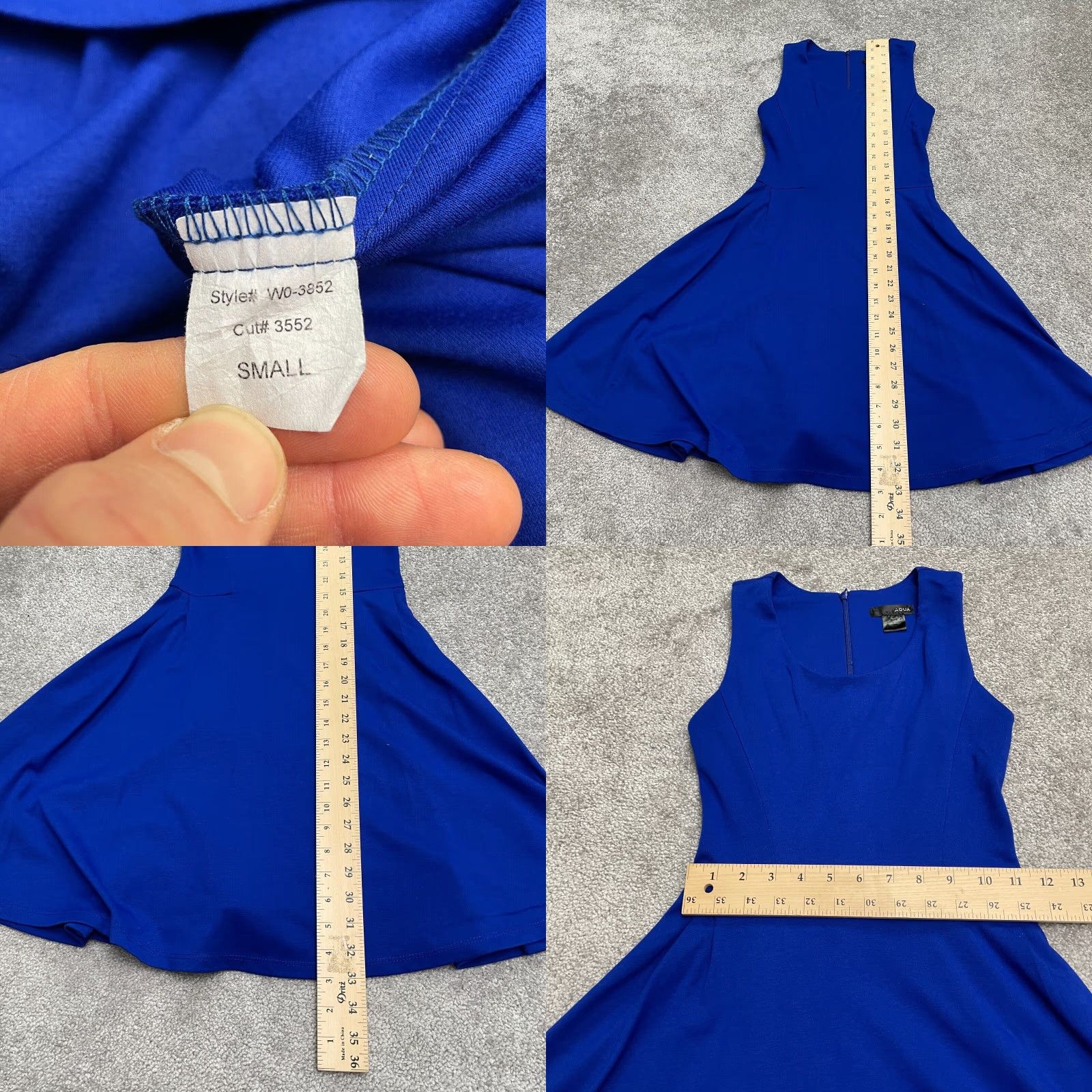 AQUA Aqua Dress Womens Small Blue Knit Sleeveless Round Neck Midi A-Line Zip Logo Size S / US 4 / IT 40 - 8 Thumbnail