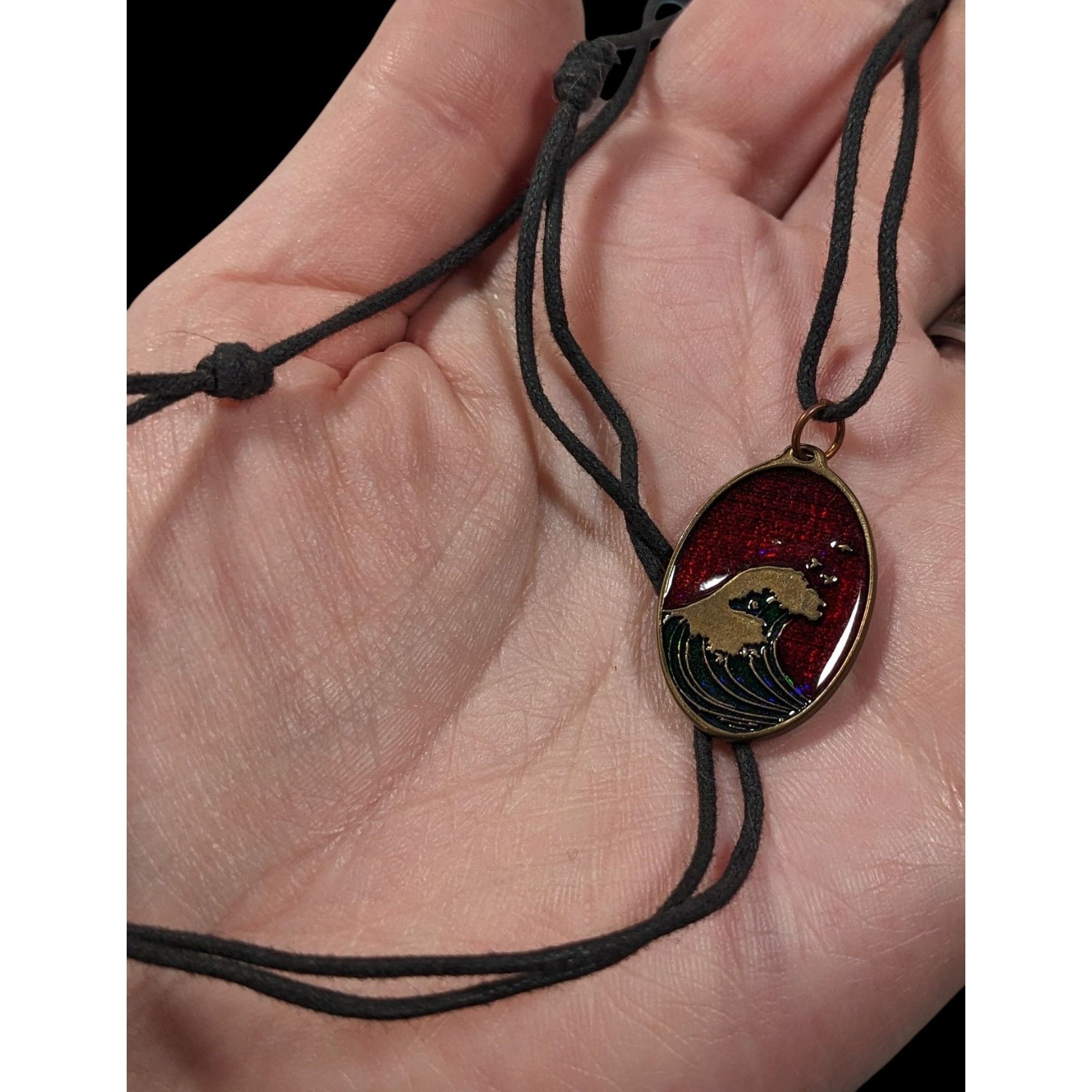 Other Peace Bronze 2010 Enamel Wave Pendant Necklace Size ONE SIZE - 4 Thumbnail
