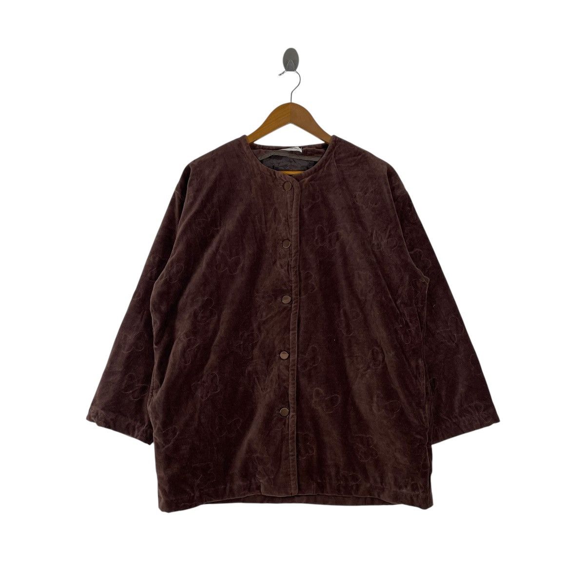 Hanae Mori × Vintage Vintage Hanae Mori Fleece Cardigan Jacket Size US XL / EU 56 / 4 - 1 Thumbnail