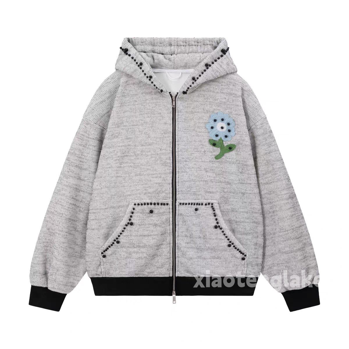 Vintage Unisex pearl sports pattern graphic festival hoodie Size US XL / EU 56 / 4 - 1 Thumbnail