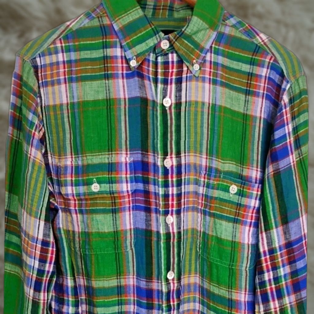 Polo Ralph Lauren Polo Ralph Lauren Button-Up Shirt Multicolor Linen Classic Fit Mens S Small Button Down Collared Long Sleeve Casual Travel 100% Linen Size US S / EU 44-46 / 1 - 1 Thumbnail
