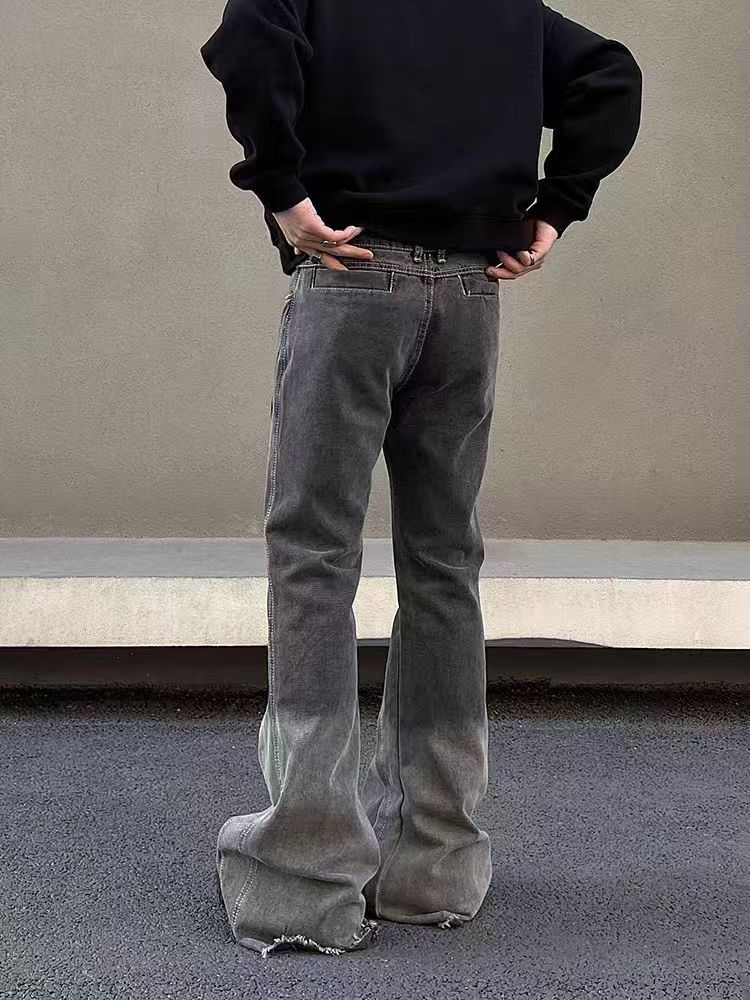 Japanese Brand × Jean Vintage Wash Micro Flare Gray Black Jeans Size US 34 / EU 50 - 3 Thumbnail