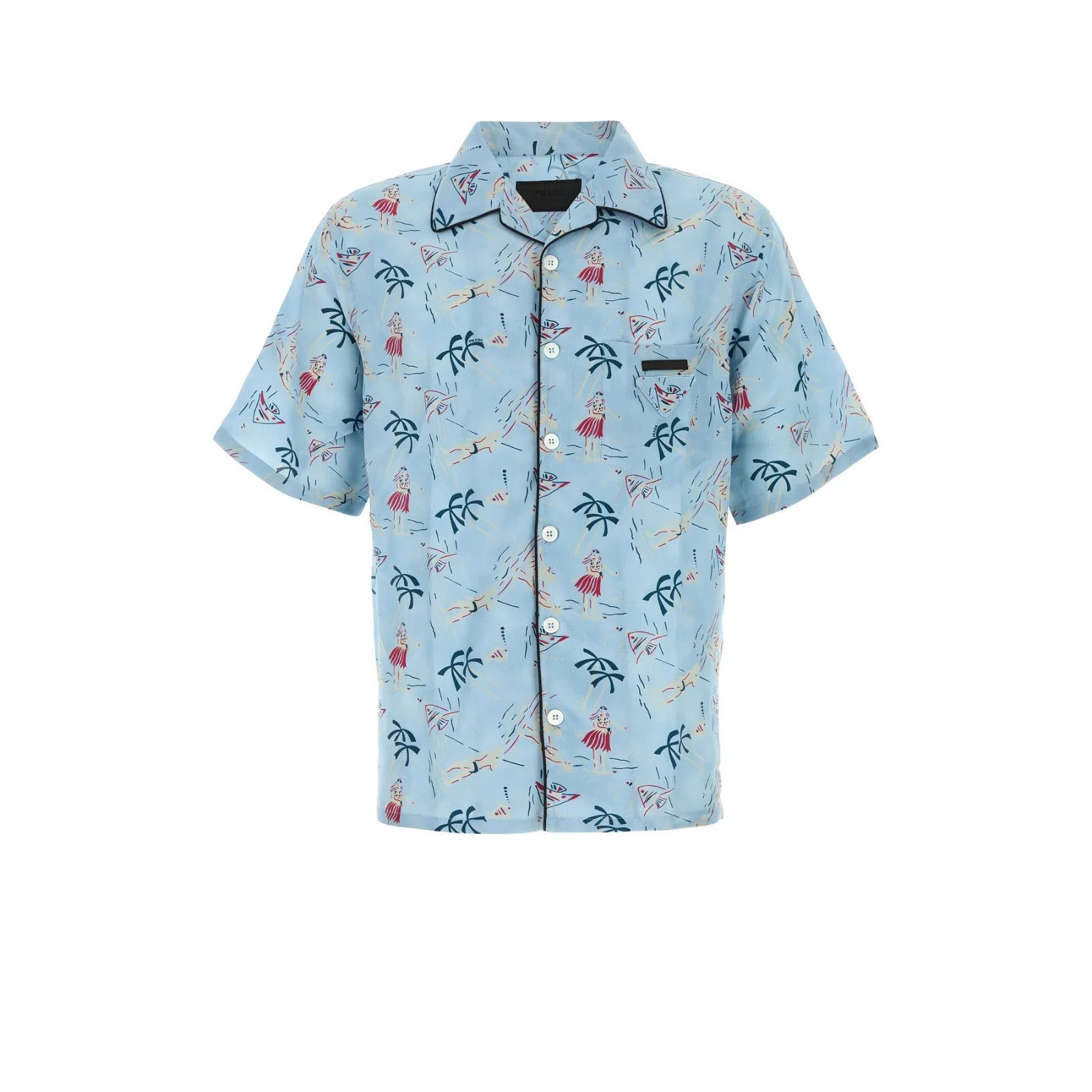 PRADA Printed Satin Shirt New )