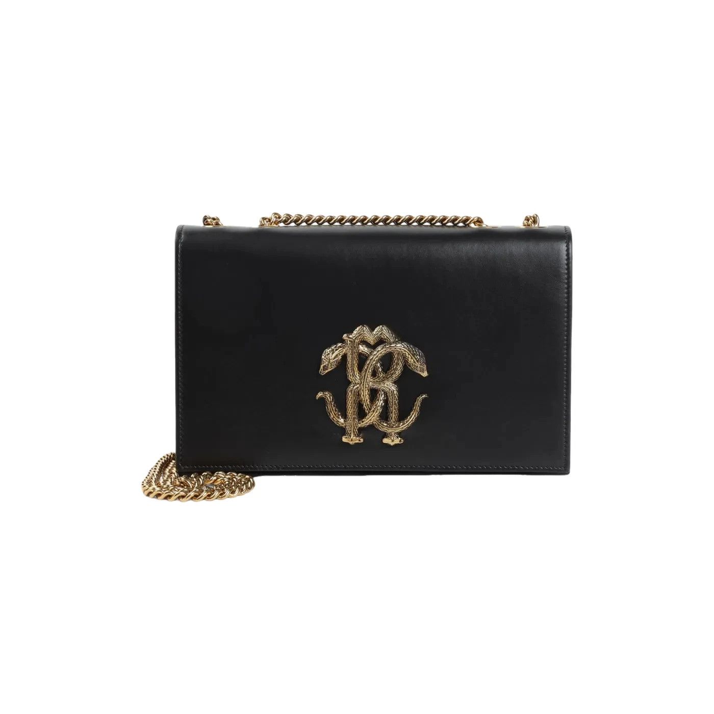 Roberto Cavalli ROBERTO CAVALLI Black Leather Shoulder Bag Size ONE SIZE - 1 Thumbnail