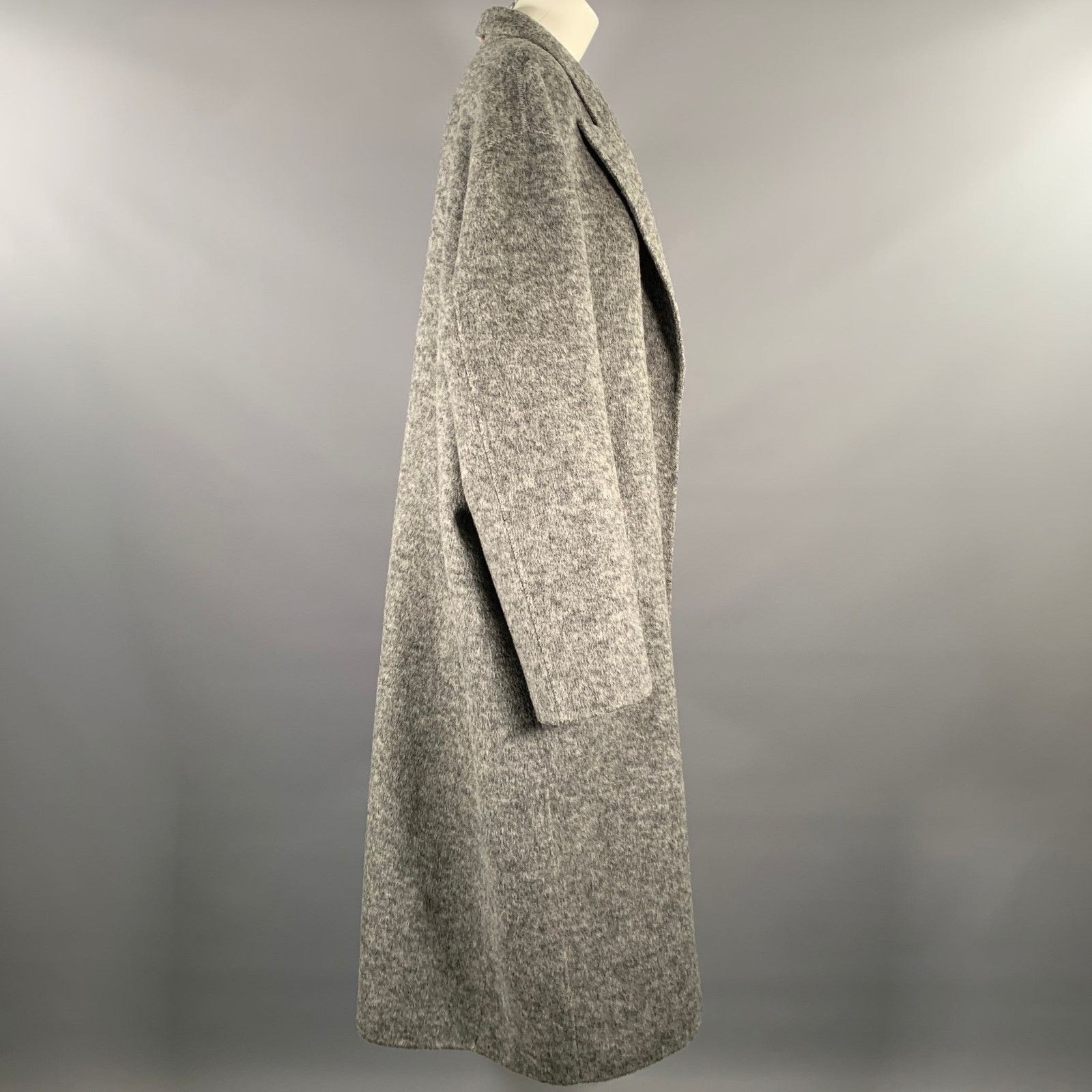 Ronny Kobo RONNY KOBO Size M Grey Tan Wool Two Tone Peak Lapel Coat Size M / US 6-8 / IT 42-44 - 3 Thumbnail