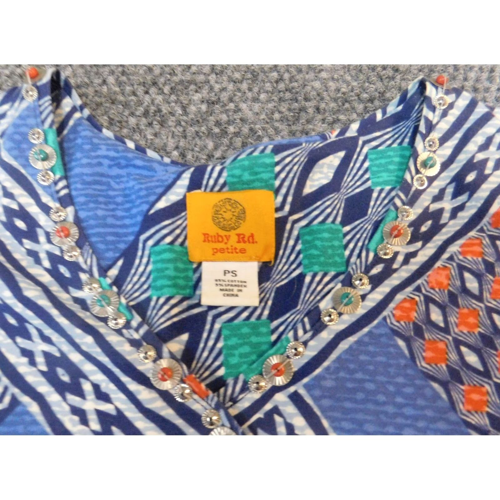 Vintage Ruby Rd Womens Button-Up Shirt PS Petites blue Size S / US 4 / IT 40 - 5 Thumbnail