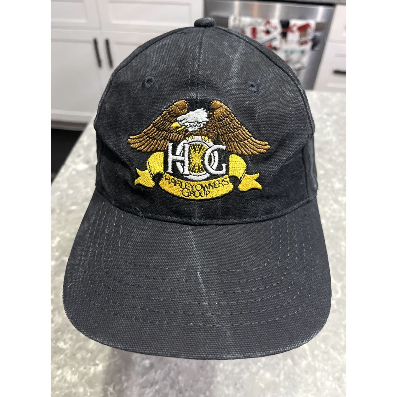 Logo 7 VINTAGE Harley Owner's Club Mens Hat Black Embroidered Logo Adjustable Baseball Cap 1999 Mens Size ONE SIZE - 2 Thumbnail