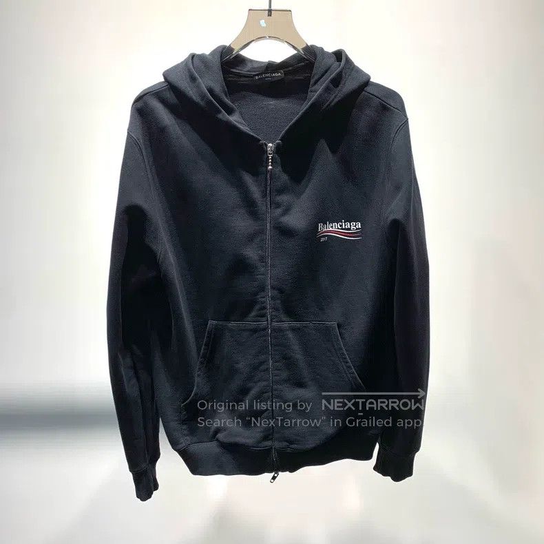 Balenciaga Logo Printed Open Cardigan Sweatshirt