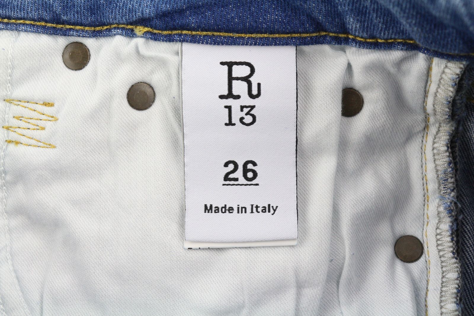 R13 KICK 26 Jasper Stretch Washed Ankle Length Jeans 84424 Size 26" / US 2 / IT 38 - 9 Thumbnail