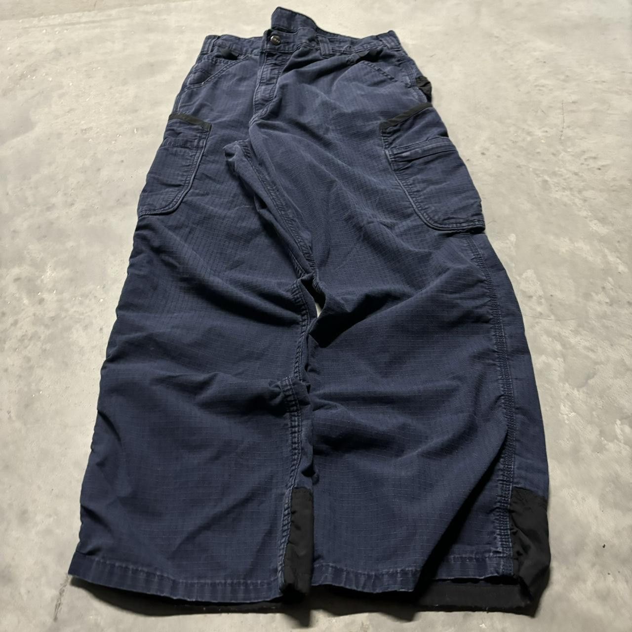 Carhartt × Vintage Crazy Vintage Y2K/2000s Baggy Navy Blue Carhartt Skater Style Cargo Pants! Size US 38 / EU 54 - 3 Thumbnail