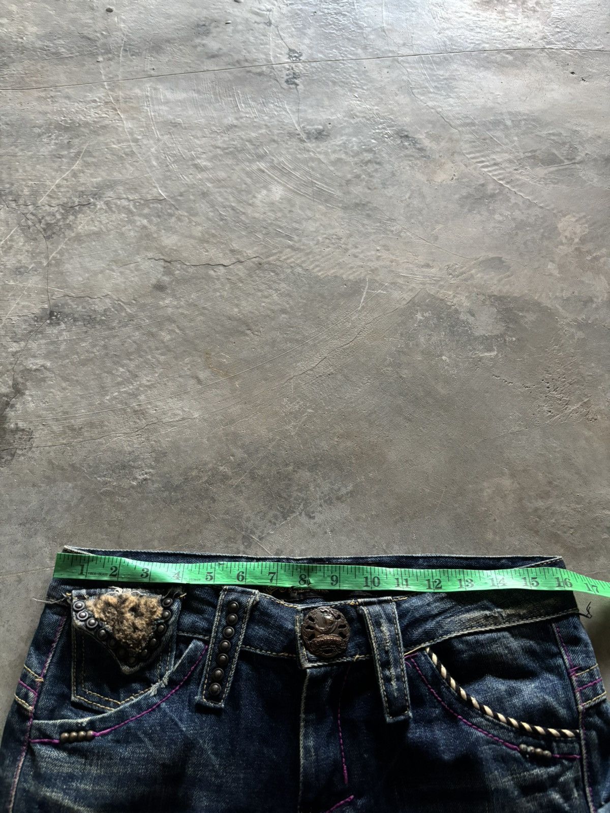 If Six Was Nine RED PEPPER JEANS leopard fur backpocket wing punk grunge Size US 32 / EU 48 - 23 Thumbnail