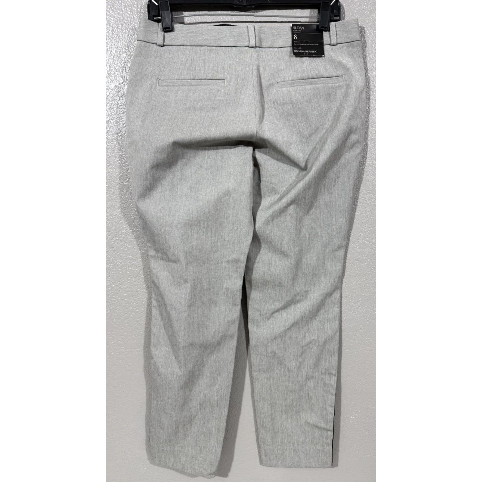 Banana Republic Banana Republic Sloan Gray Black Stripes Ankle Pant Sz 8 Mid Rise Regular Pockets Cotton Blend Women Size 30" / US 8 / IT 44 - 6 Thumbnail