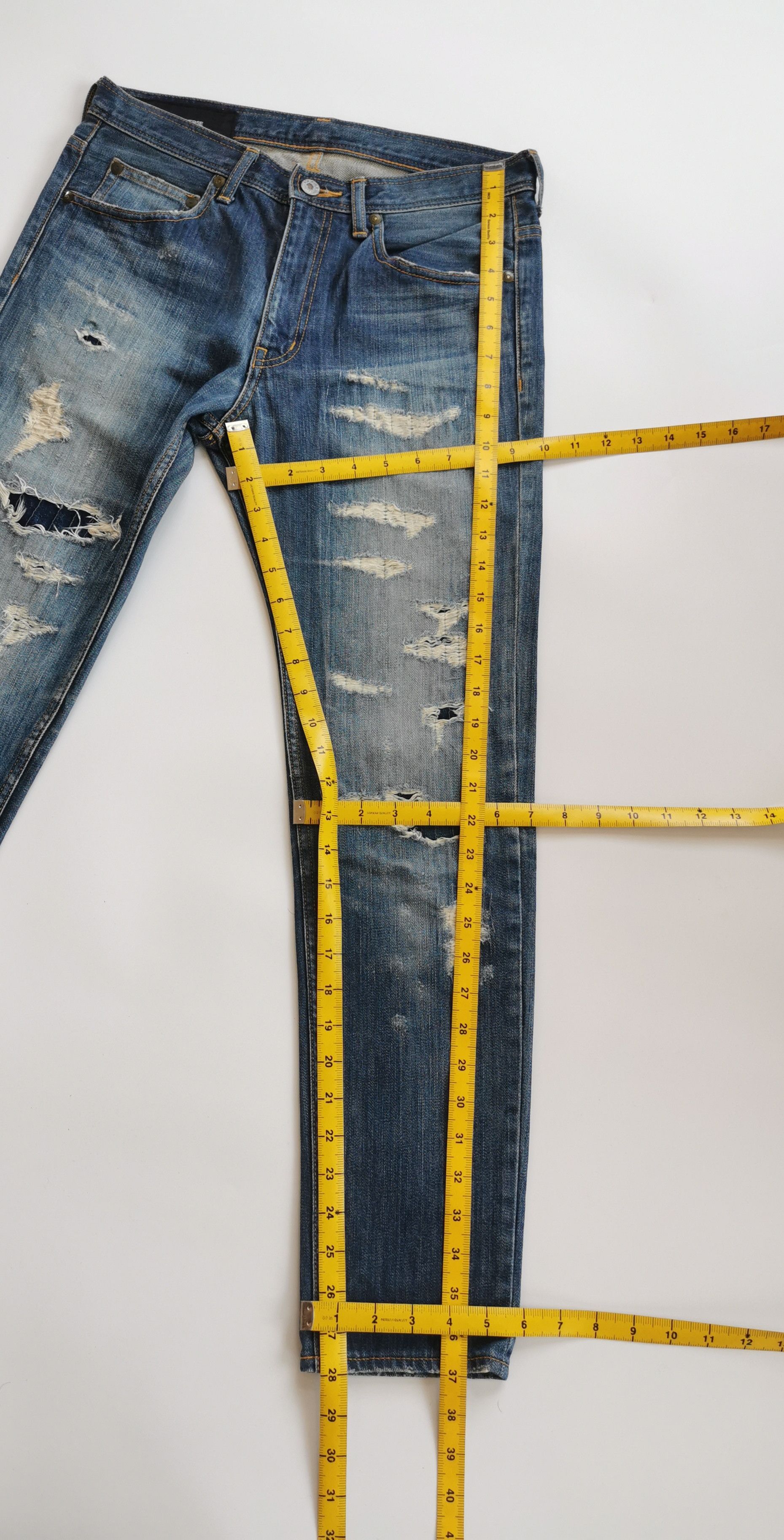 Number (N)ine Nano Universe Distressed Patchwork Boromono Denim Jeans Size US 29 - 8 Thumbnail